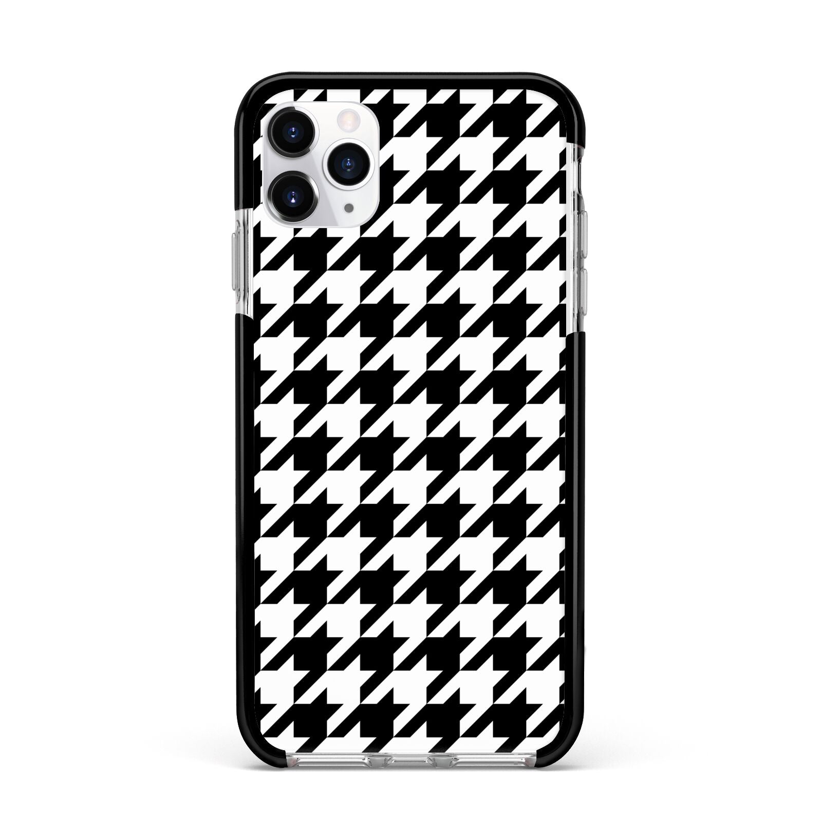 Custom Houndstooth Apple iPhone 11 Pro Max in Silver with Black Impact Case