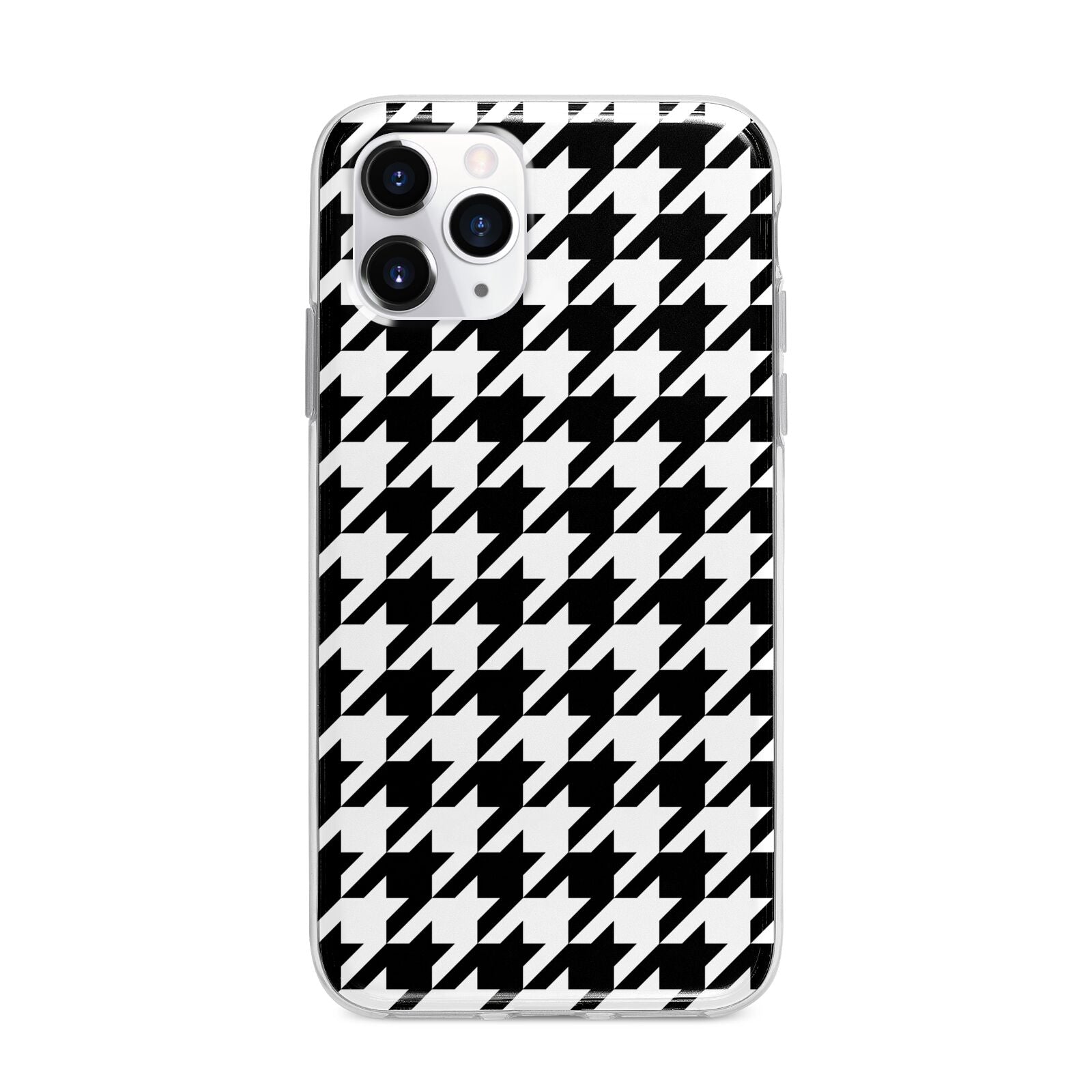 Custom Houndstooth Apple iPhone 11 Pro Max in Silver with Bumper Case