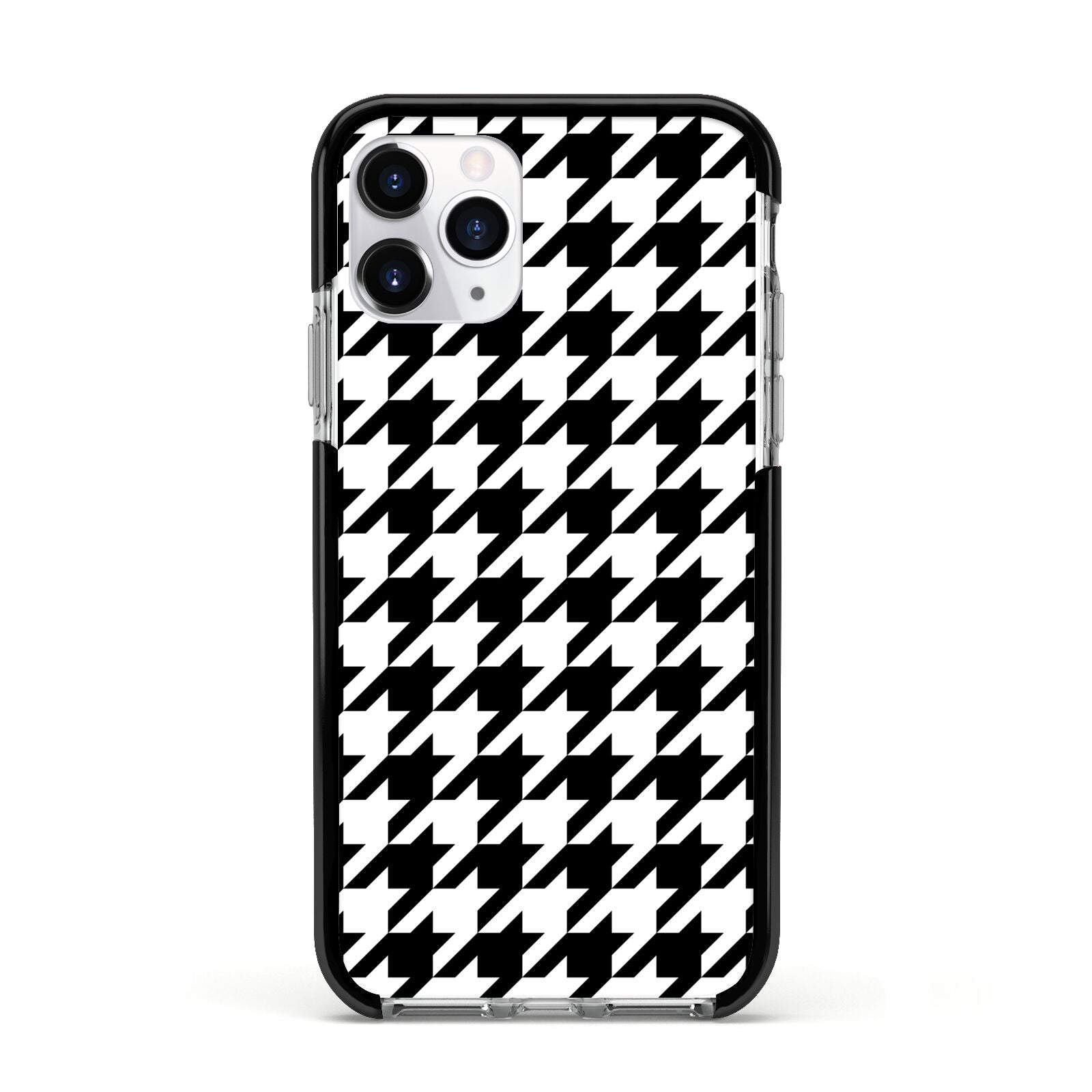 Custom Houndstooth Apple iPhone 11 Pro in Silver with Black Impact Case