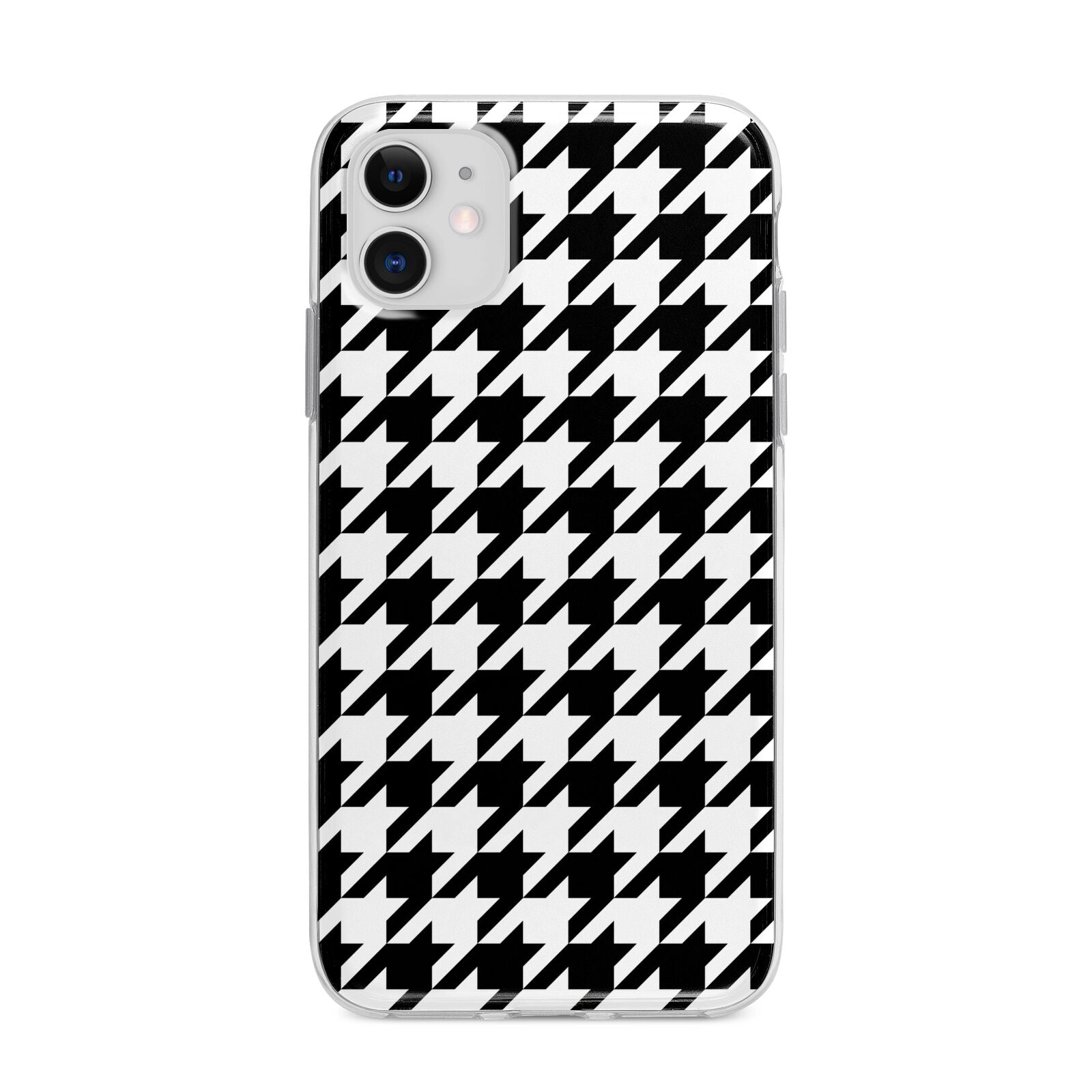 Custom Houndstooth Apple iPhone 11 in White with Bumper Case