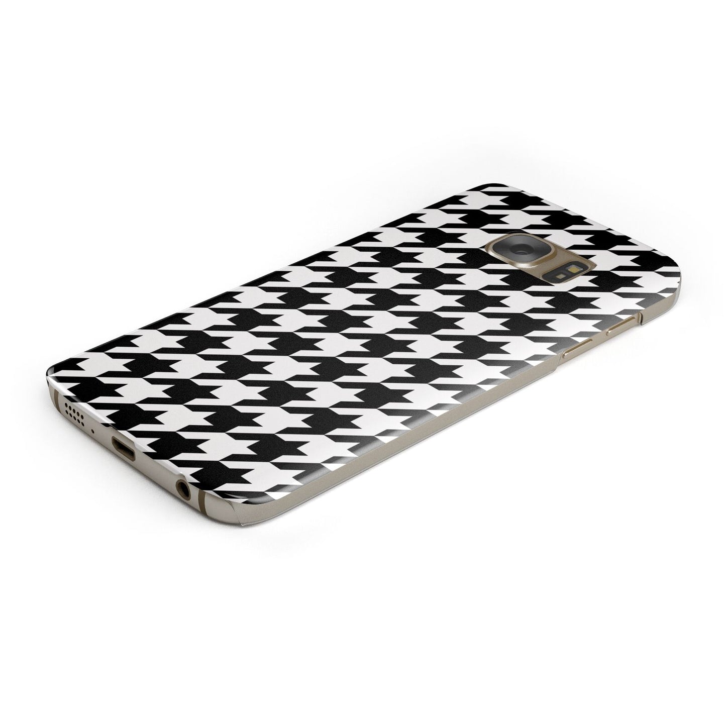 Custom Houndstooth Protective Samsung Galaxy Case Angled Image