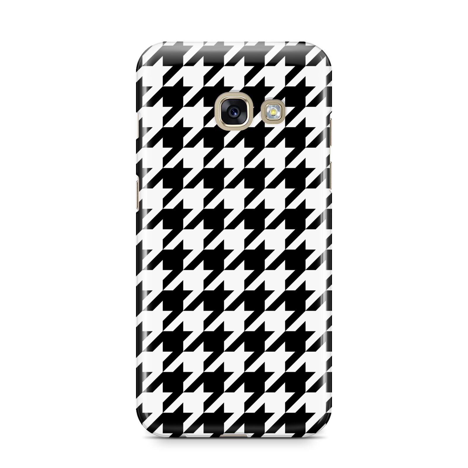 Custom Houndstooth Samsung Galaxy A3 2017 Case on gold phone