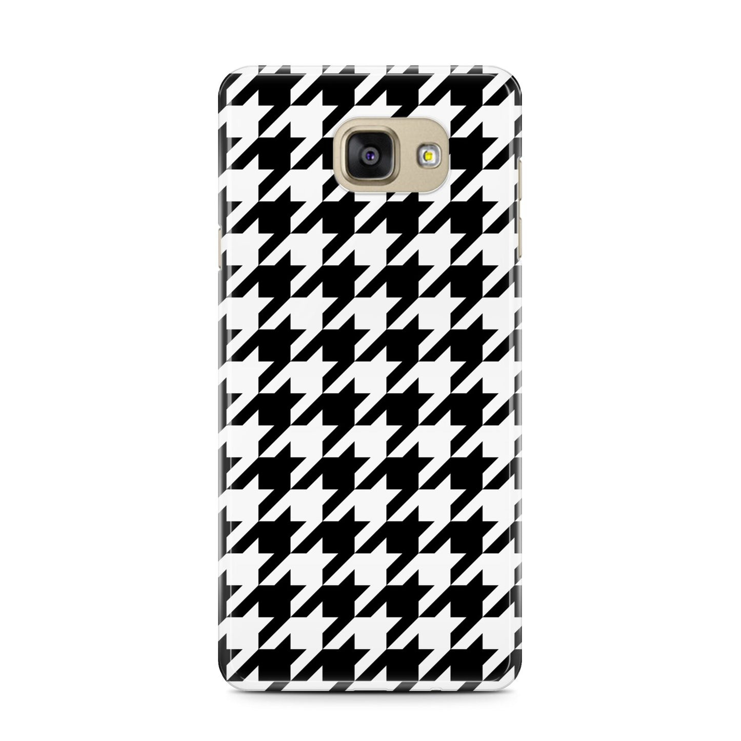 Custom Houndstooth Samsung Galaxy A7 2016 Case on gold phone