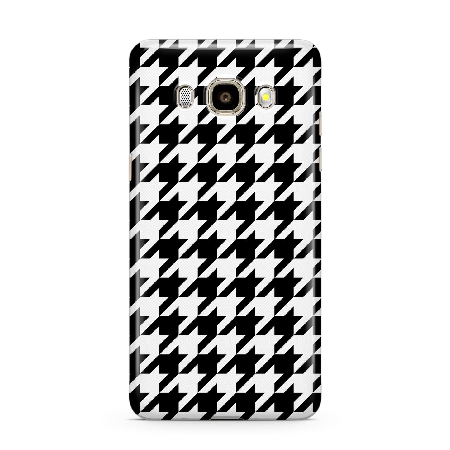 Custom Houndstooth Samsung Galaxy J7 2016 Case on gold phone