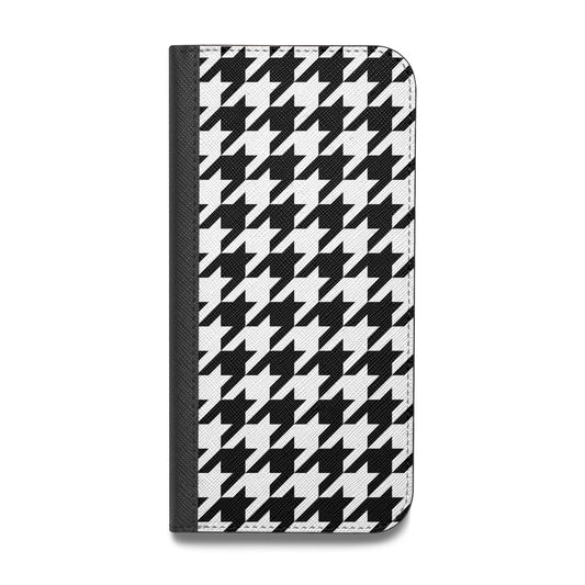 Custom Houndstooth Vegan Leather Flip iPhone Case