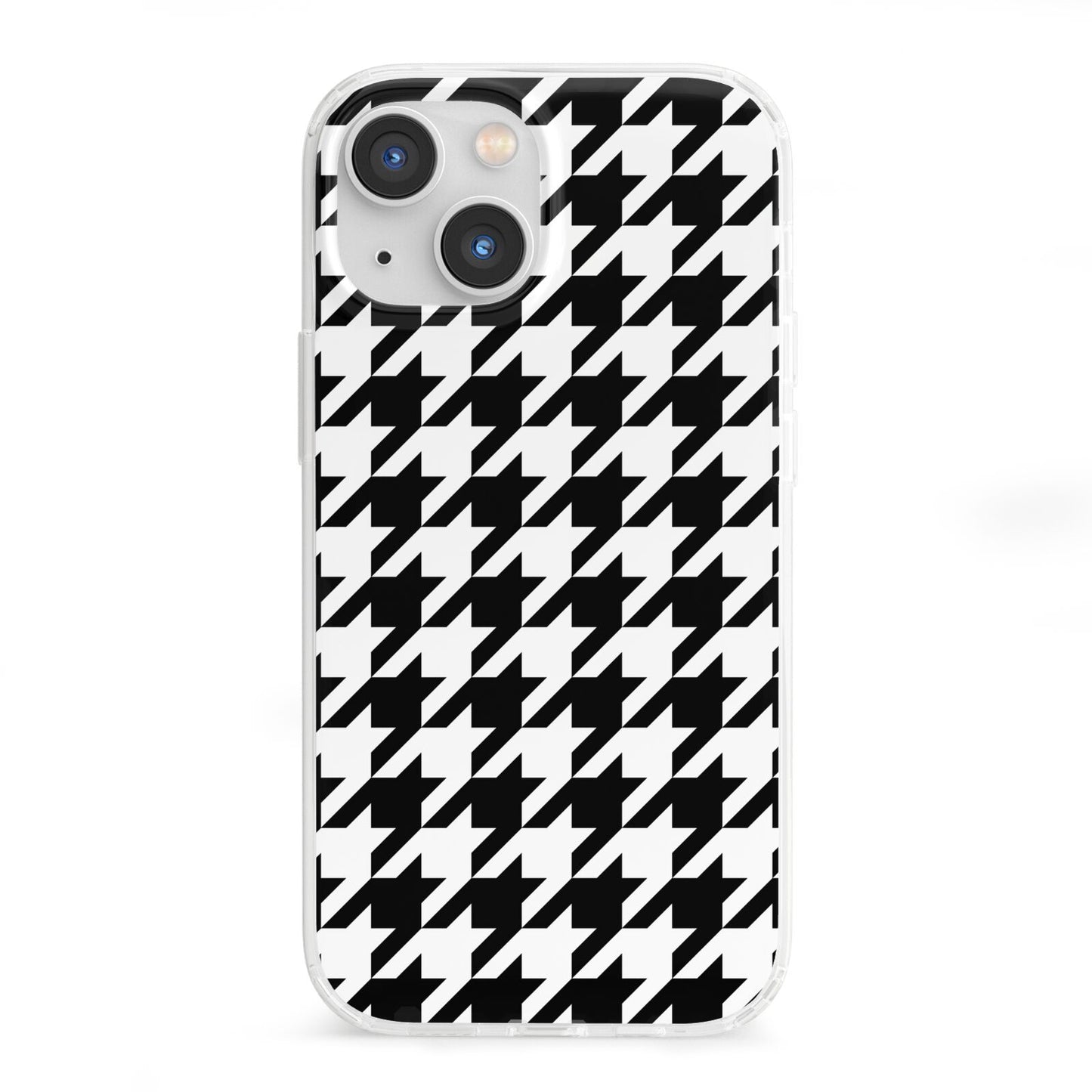 Custom Houndstooth iPhone 13 Mini Clear Bumper Case