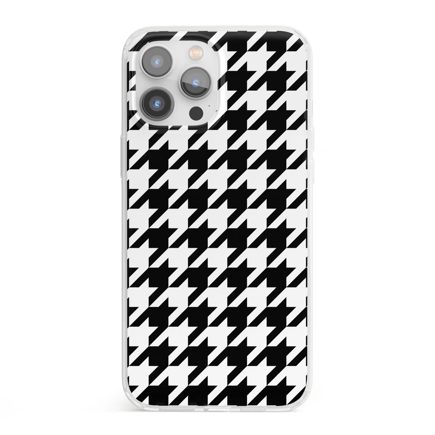 Custom Houndstooth iPhone 13 Pro Max Clear Bumper Case