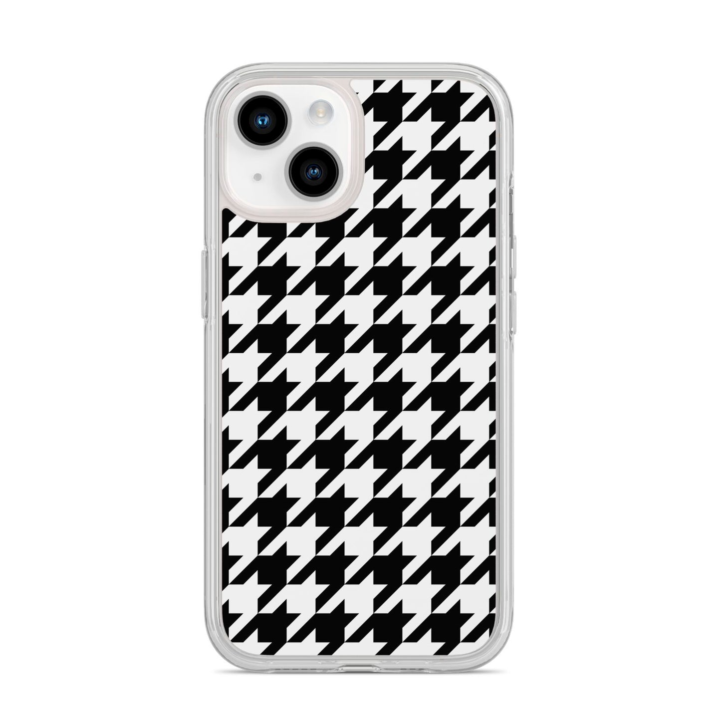 Custom Houndstooth iPhone 14 Clear Tough Case Starlight