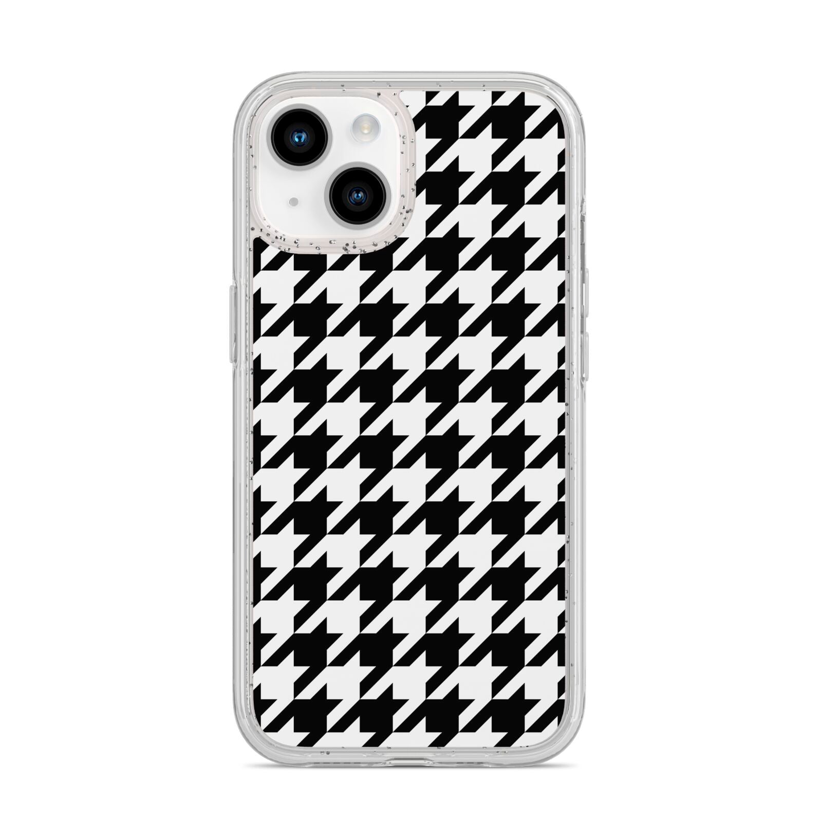 Custom Houndstooth iPhone 14 Glitter Tough Case Starlight