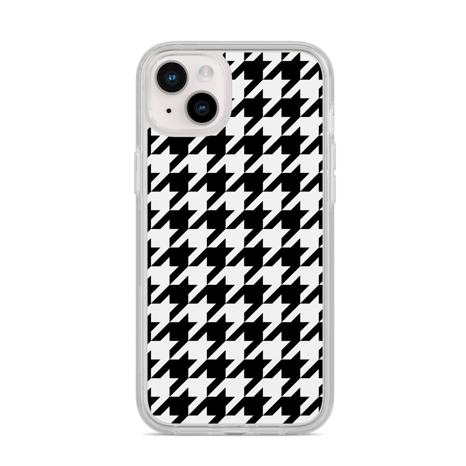 Custom Houndstooth iPhone 14 Plus Clear Tough Case Starlight