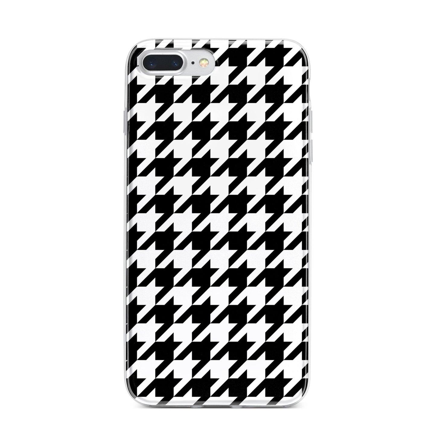 Custom Houndstooth iPhone 7 Plus Bumper Case on Silver iPhone