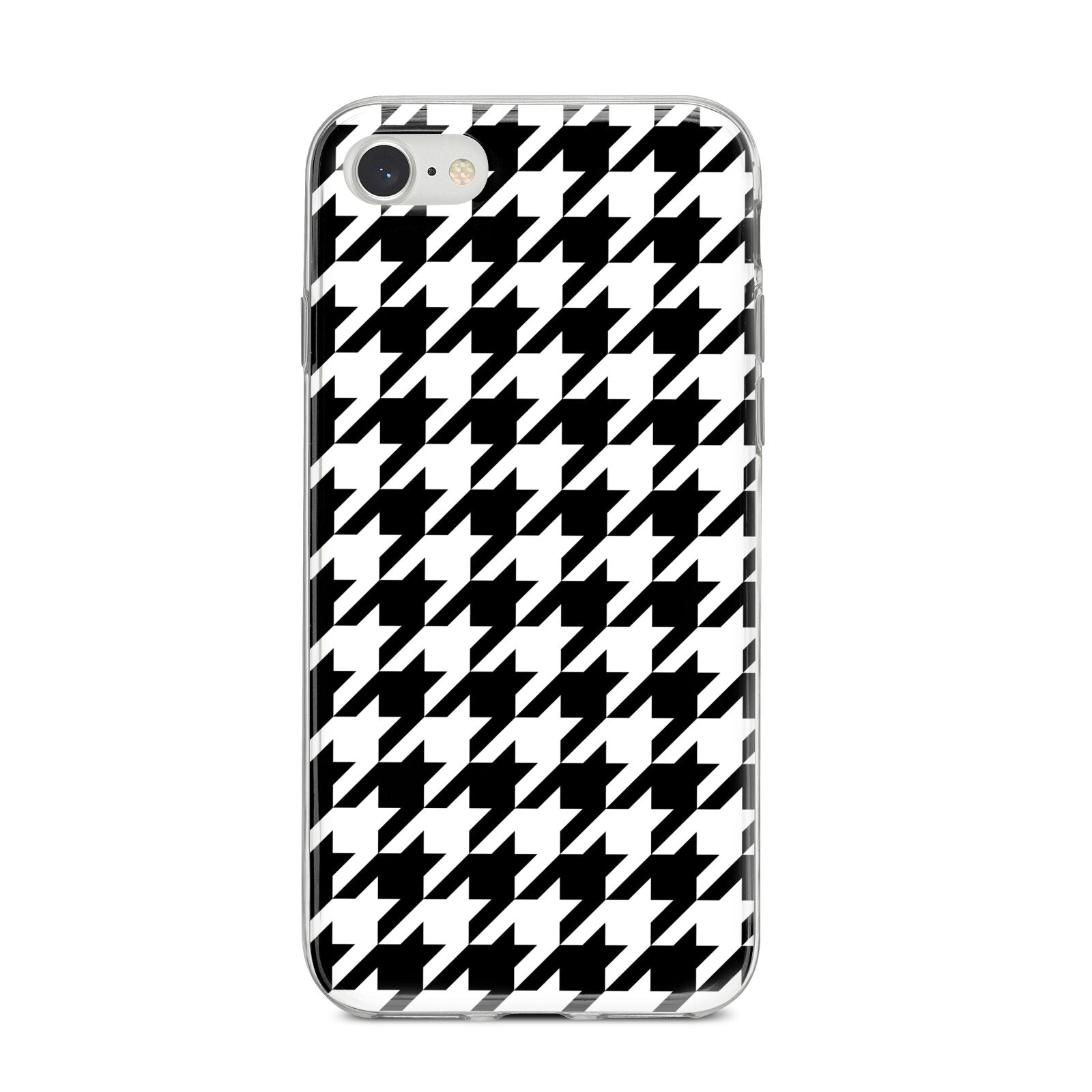 Custom Houndstooth iPhone 8 Bumper Case on Silver iPhone