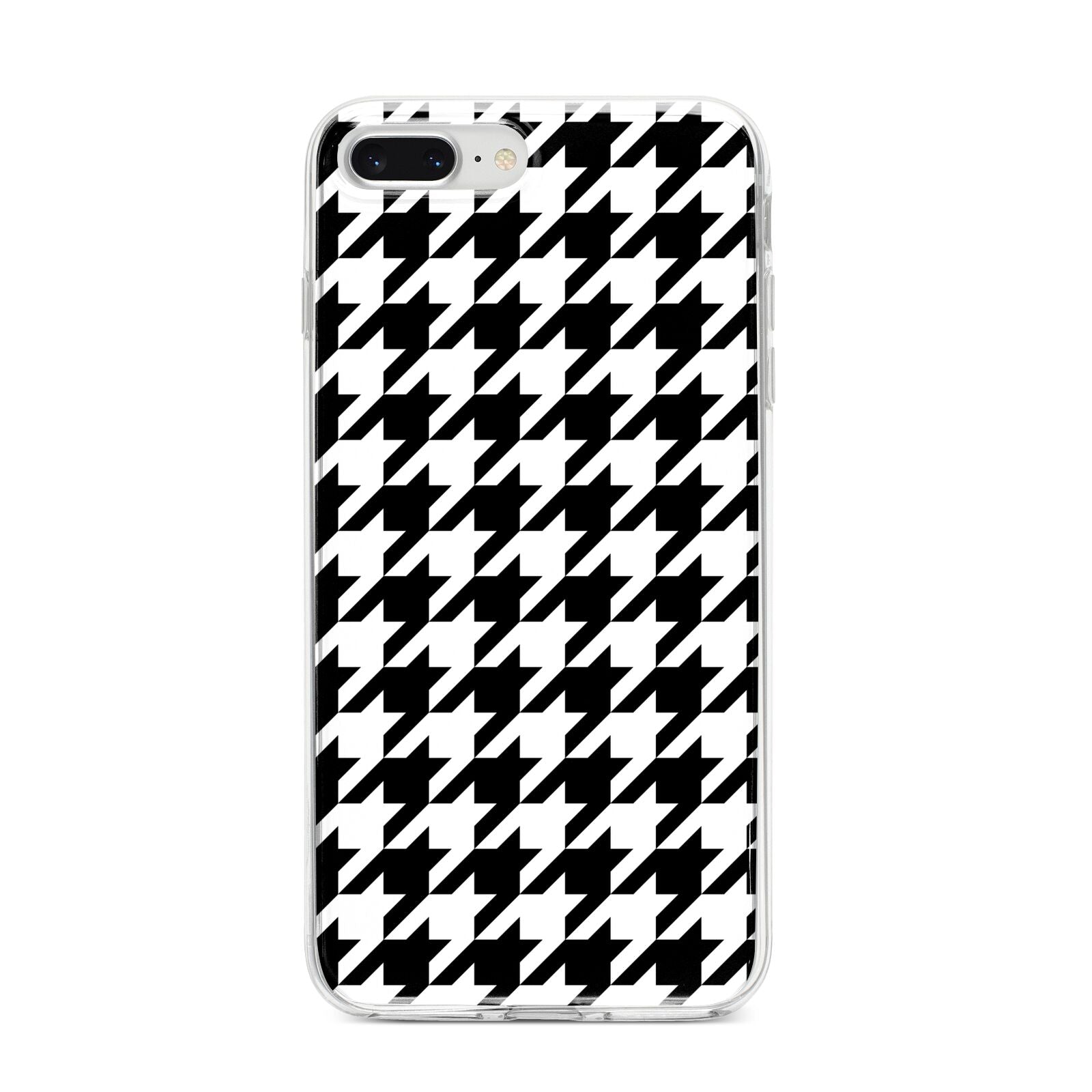 Custom Houndstooth iPhone 8 Plus Bumper Case on Silver iPhone