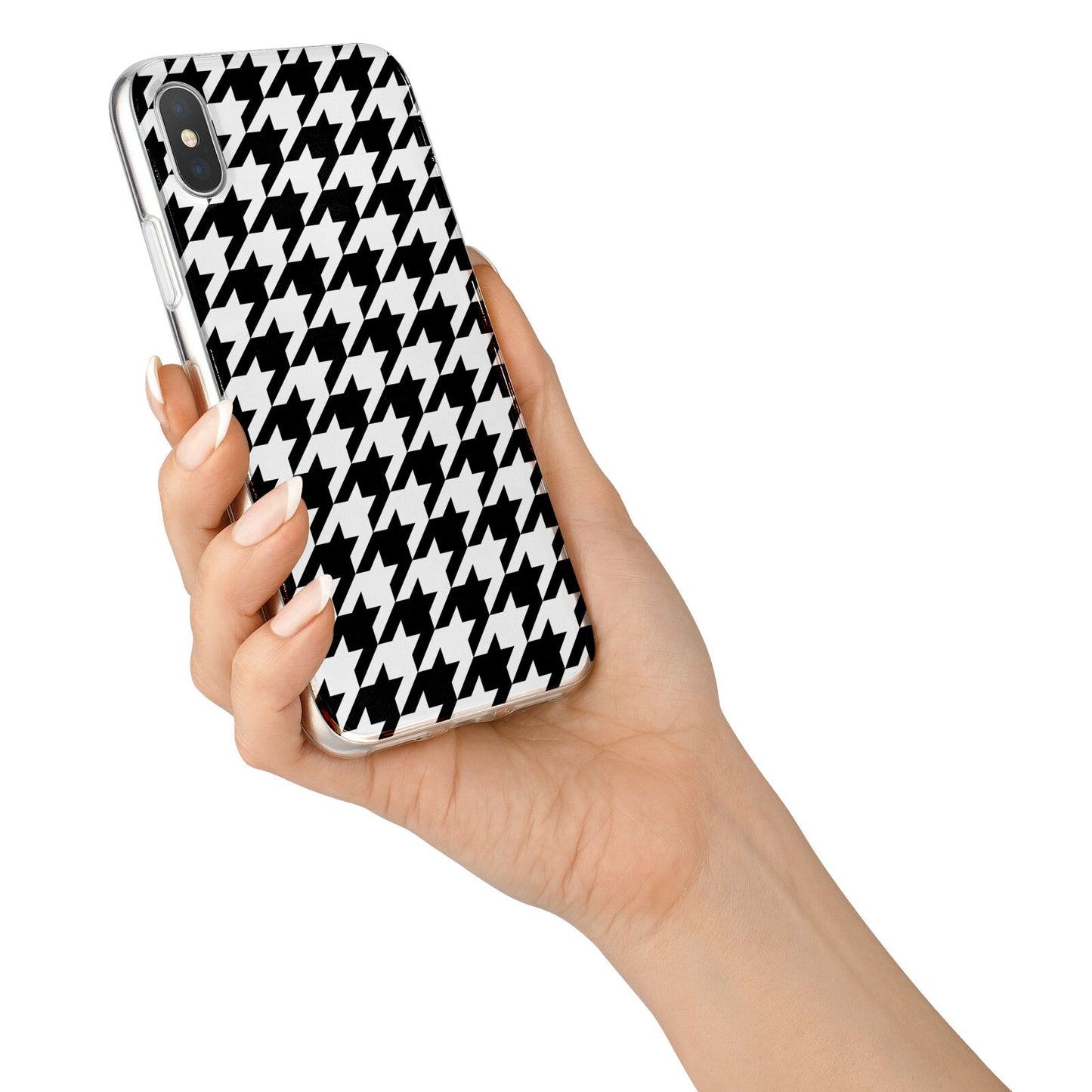 Custom Houndstooth iPhone X Bumper Case on Silver iPhone Alternative Image 2