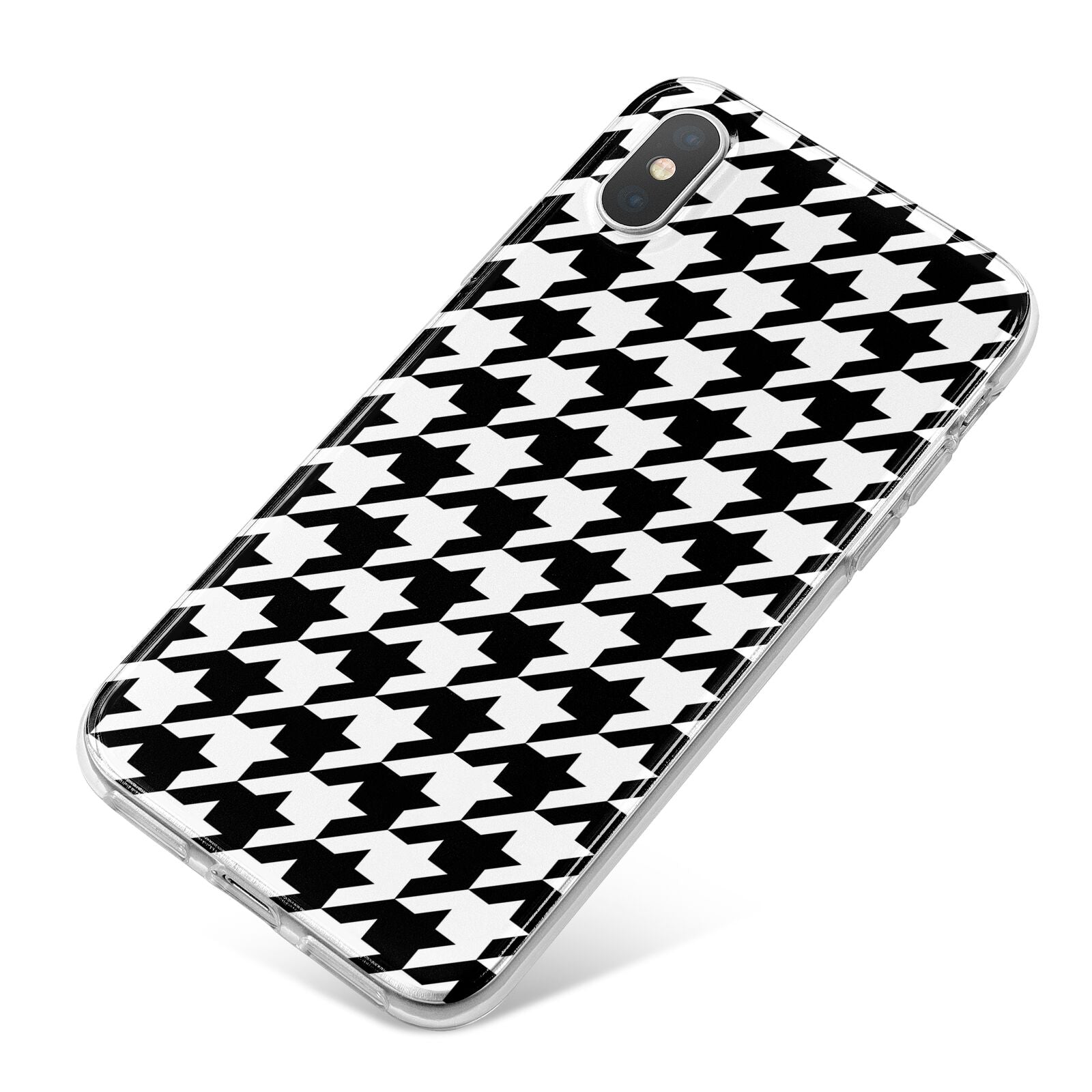 Custom Houndstooth iPhone X Bumper Case on Silver iPhone