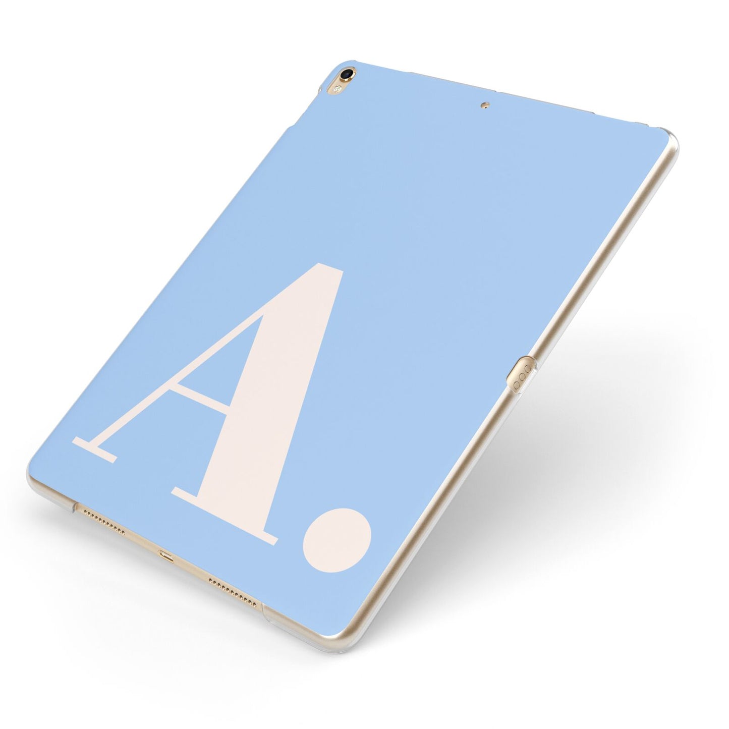 Custom Initial Apple iPad Case on Gold iPad Side View