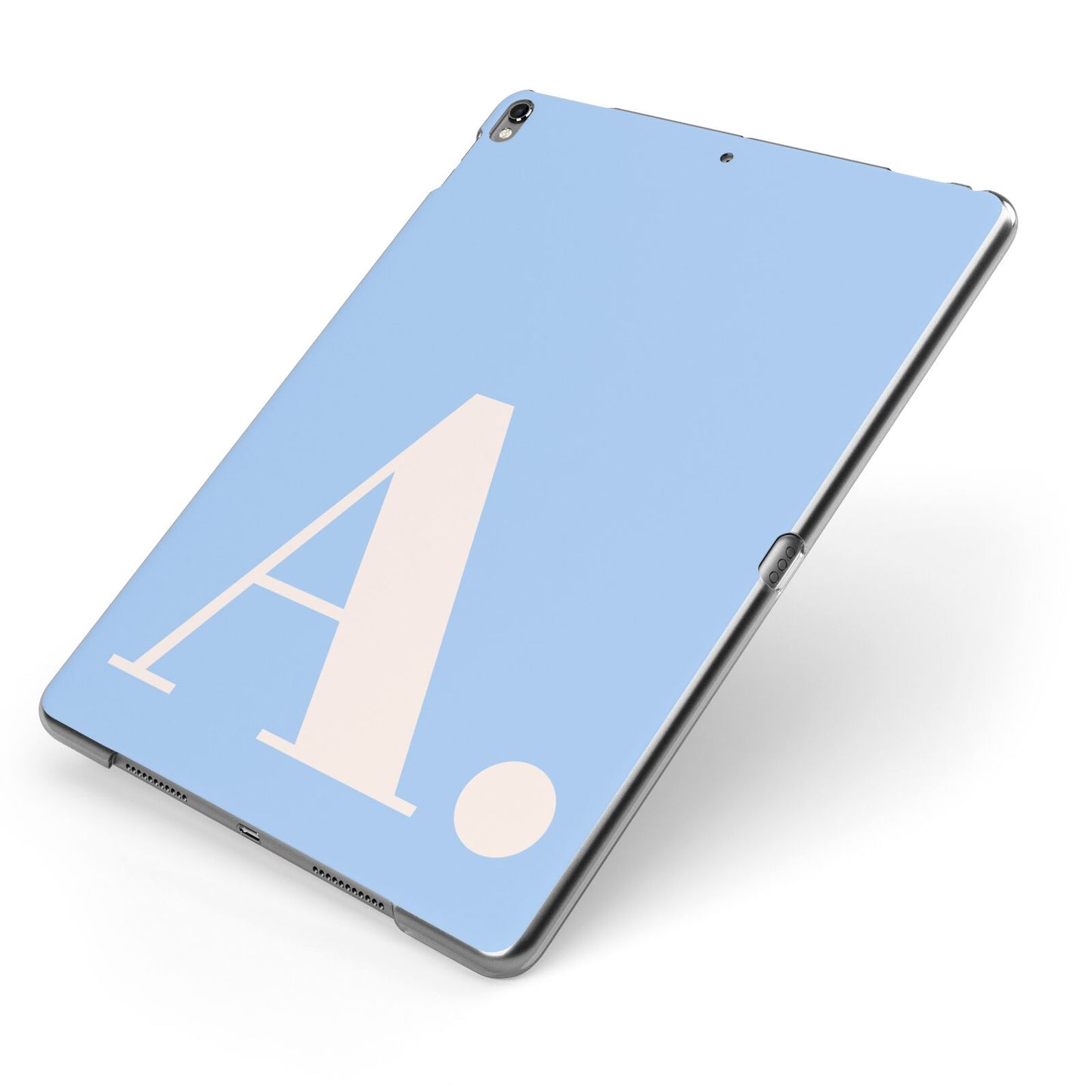 Custom Initial Apple iPad Case on Grey iPad Side View