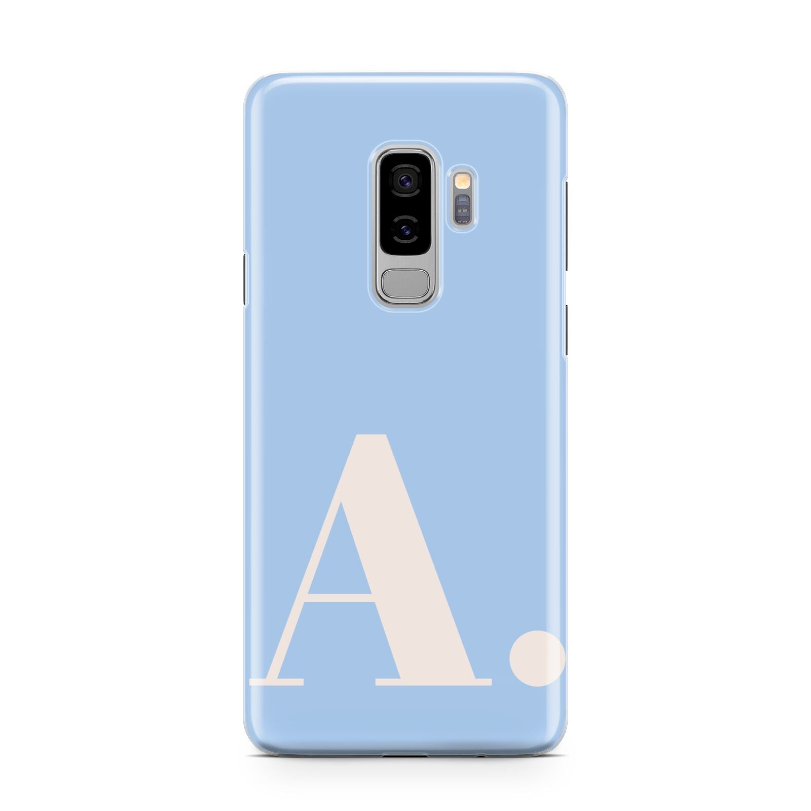 Custom Initial Samsung Galaxy S9 Plus Case on Silver phone