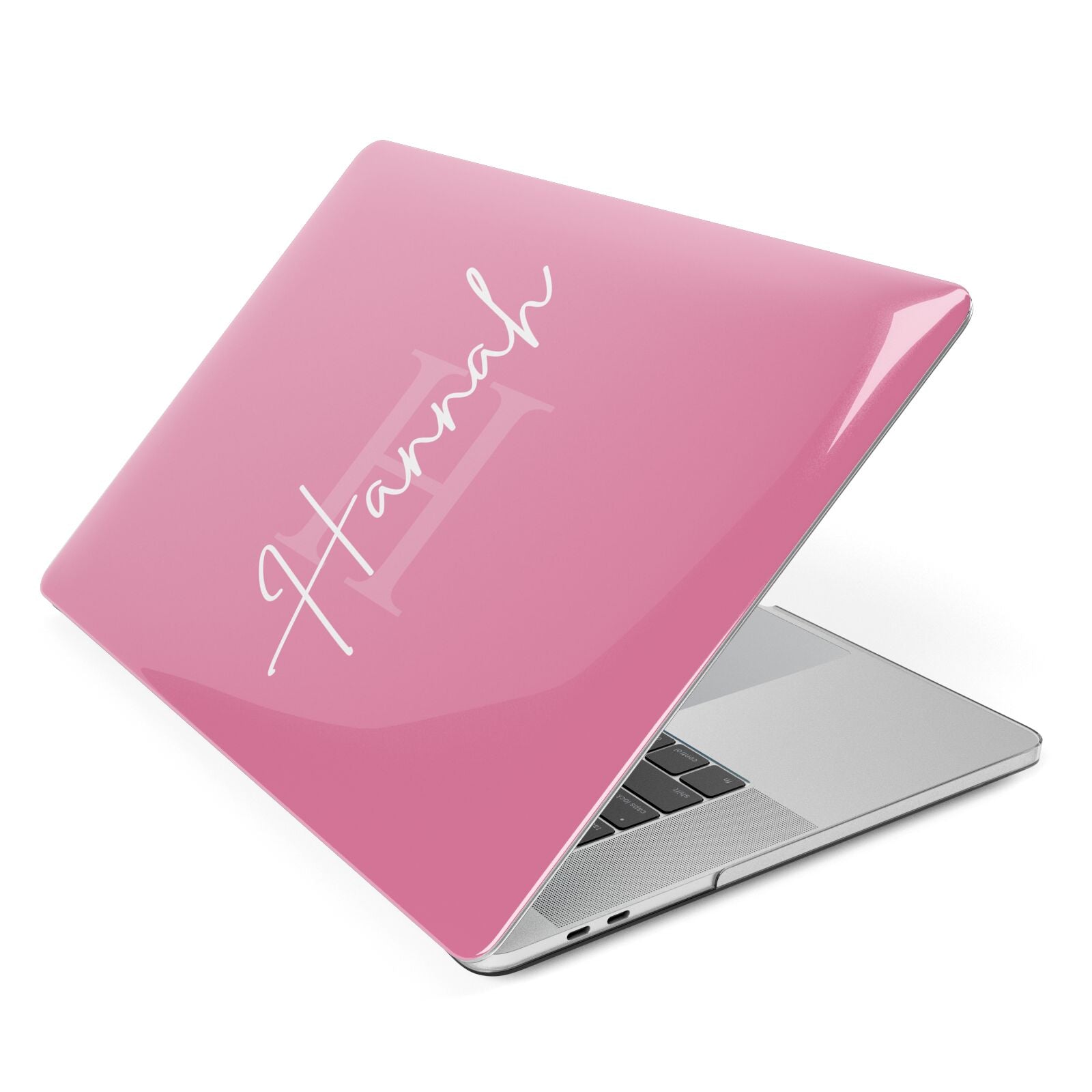 Custom Initial and Name Apple MacBook Case Side View