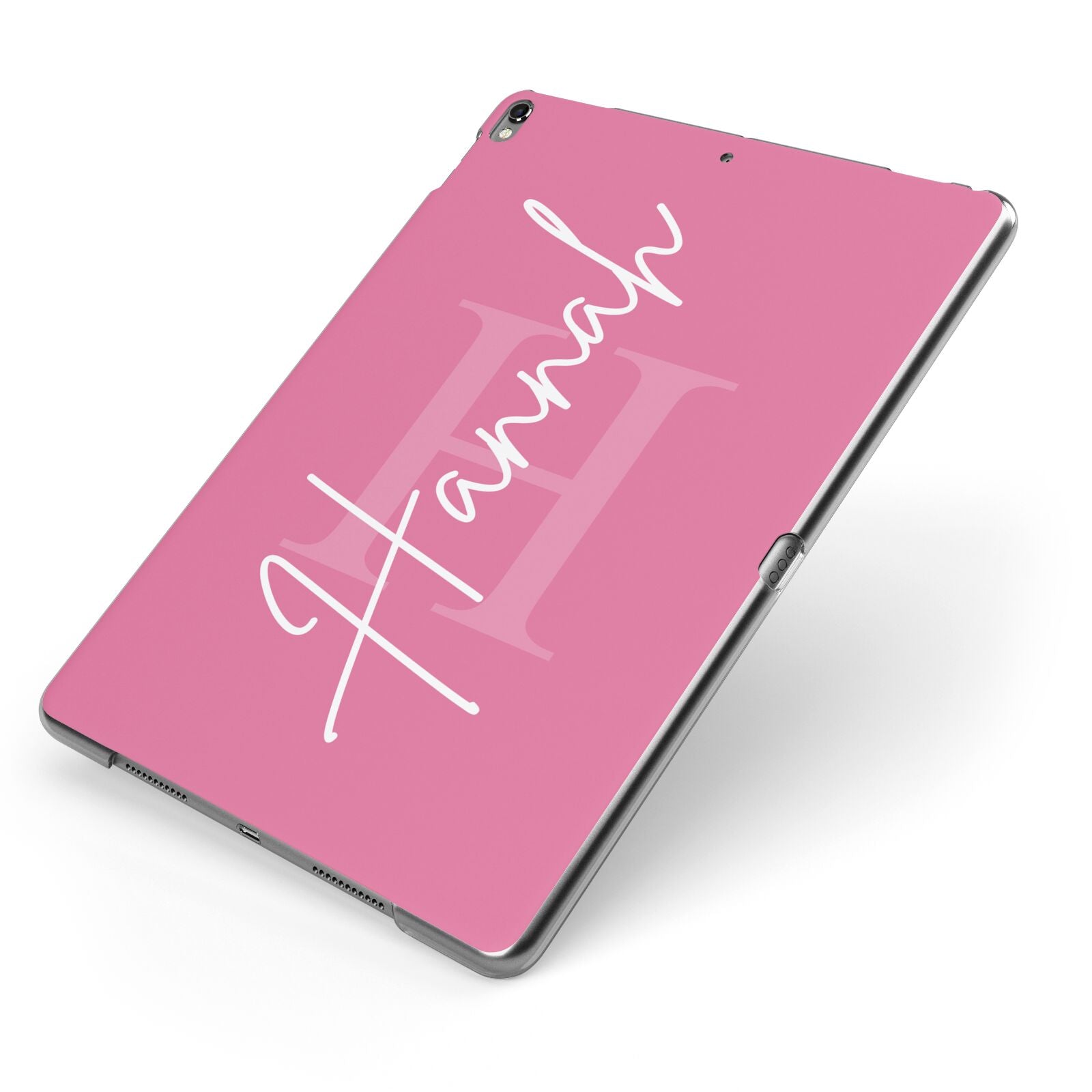 Custom Initial and Name Apple iPad Case on Grey iPad Side View