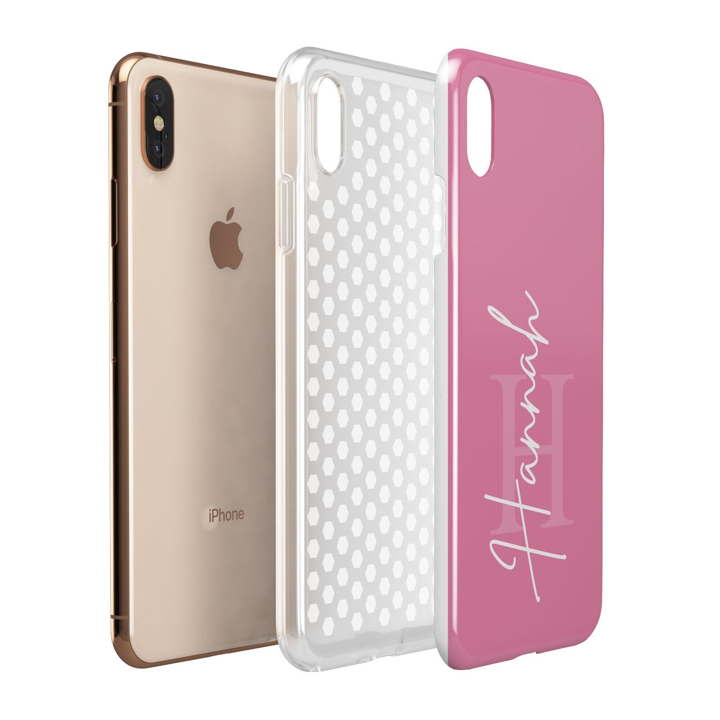 Custom Initial and Name Apple iPhone Xs Max 3D Tough Case Expanded View