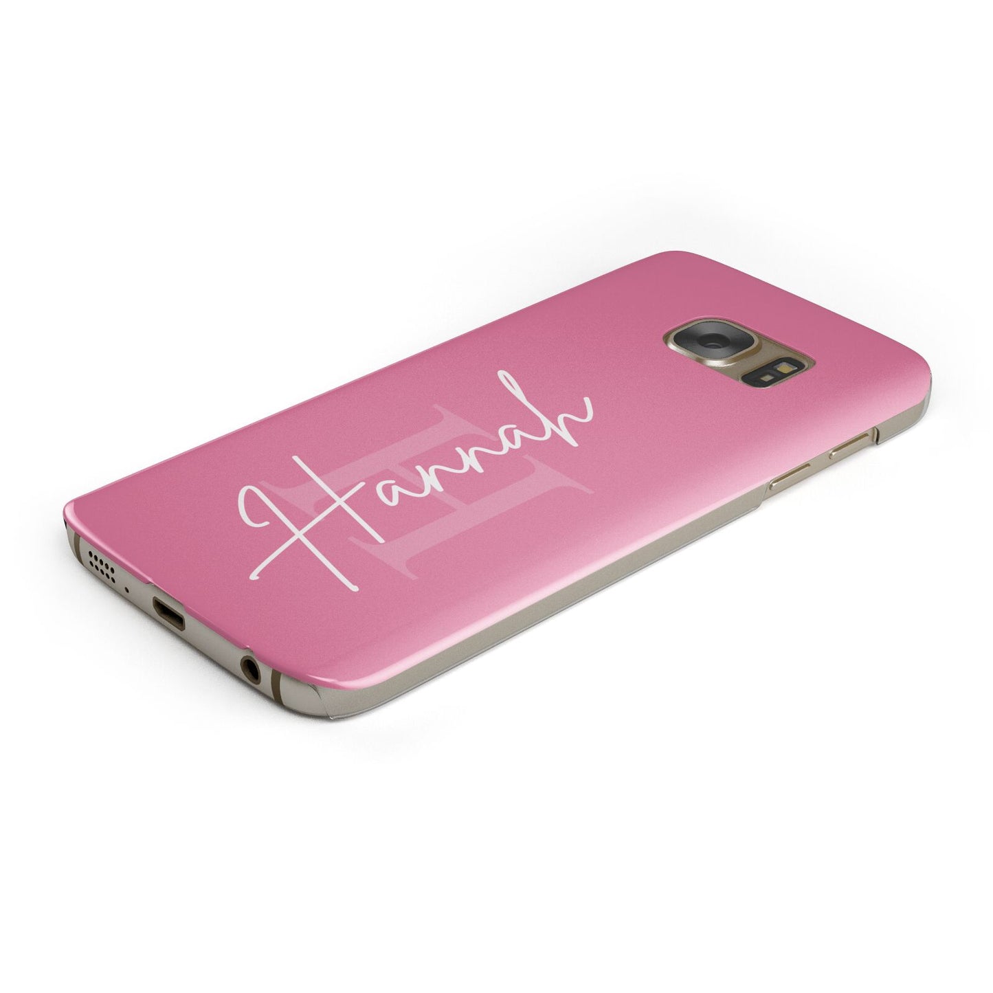 Custom Initial and Name Protective Samsung Galaxy Case Angled Image