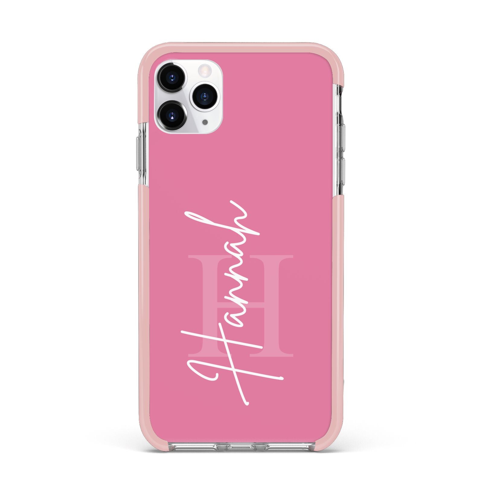 Custom Initial and Name iPhone 11 Pro Max Impact Pink Edge Case