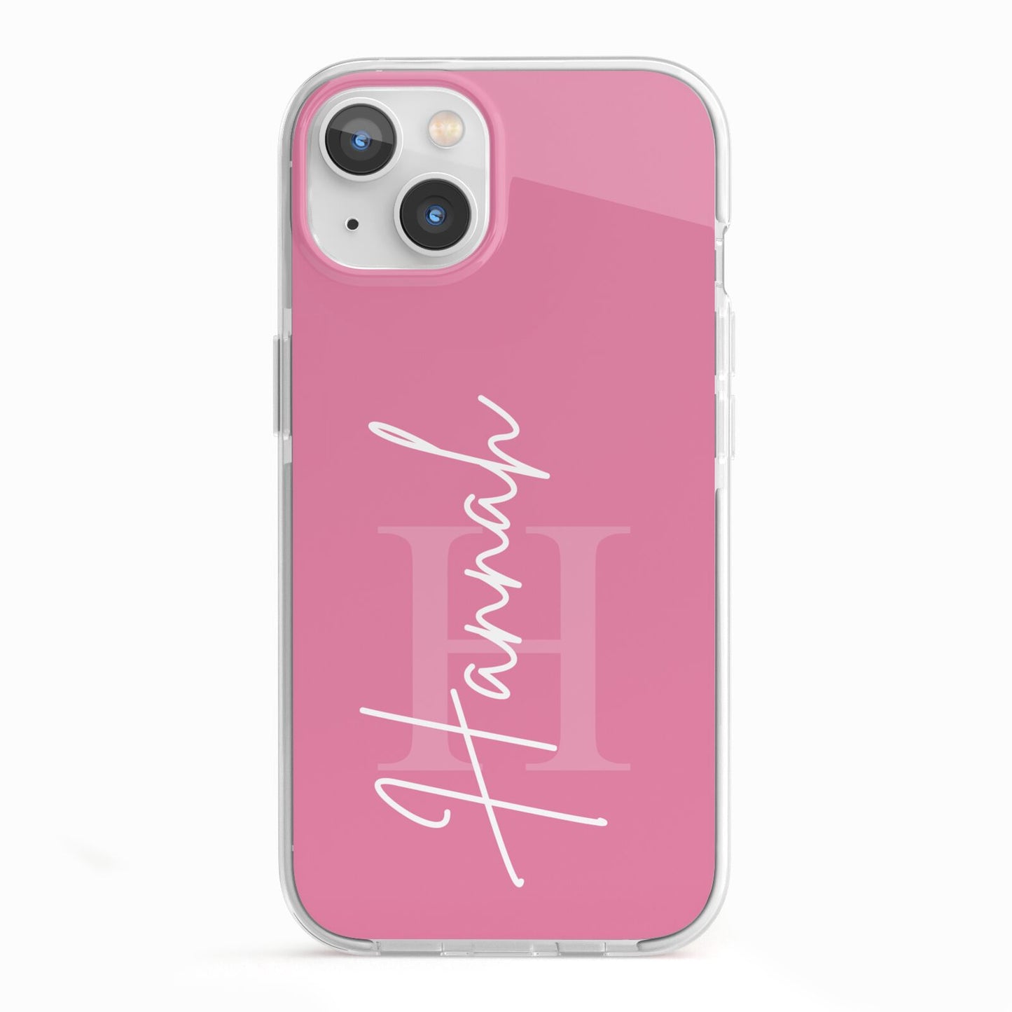 Custom Initial and Name iPhone 13 TPU Impact Case with White Edges