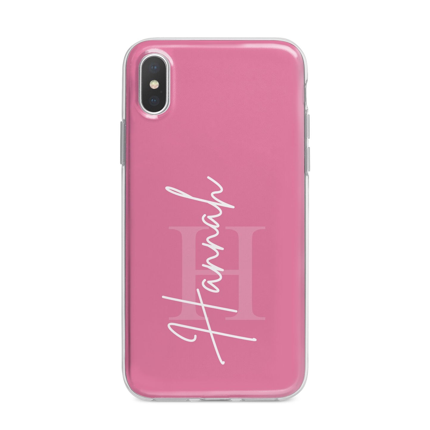 Custom Initial and Name iPhone X Bumper Case on Silver iPhone Alternative Image 1