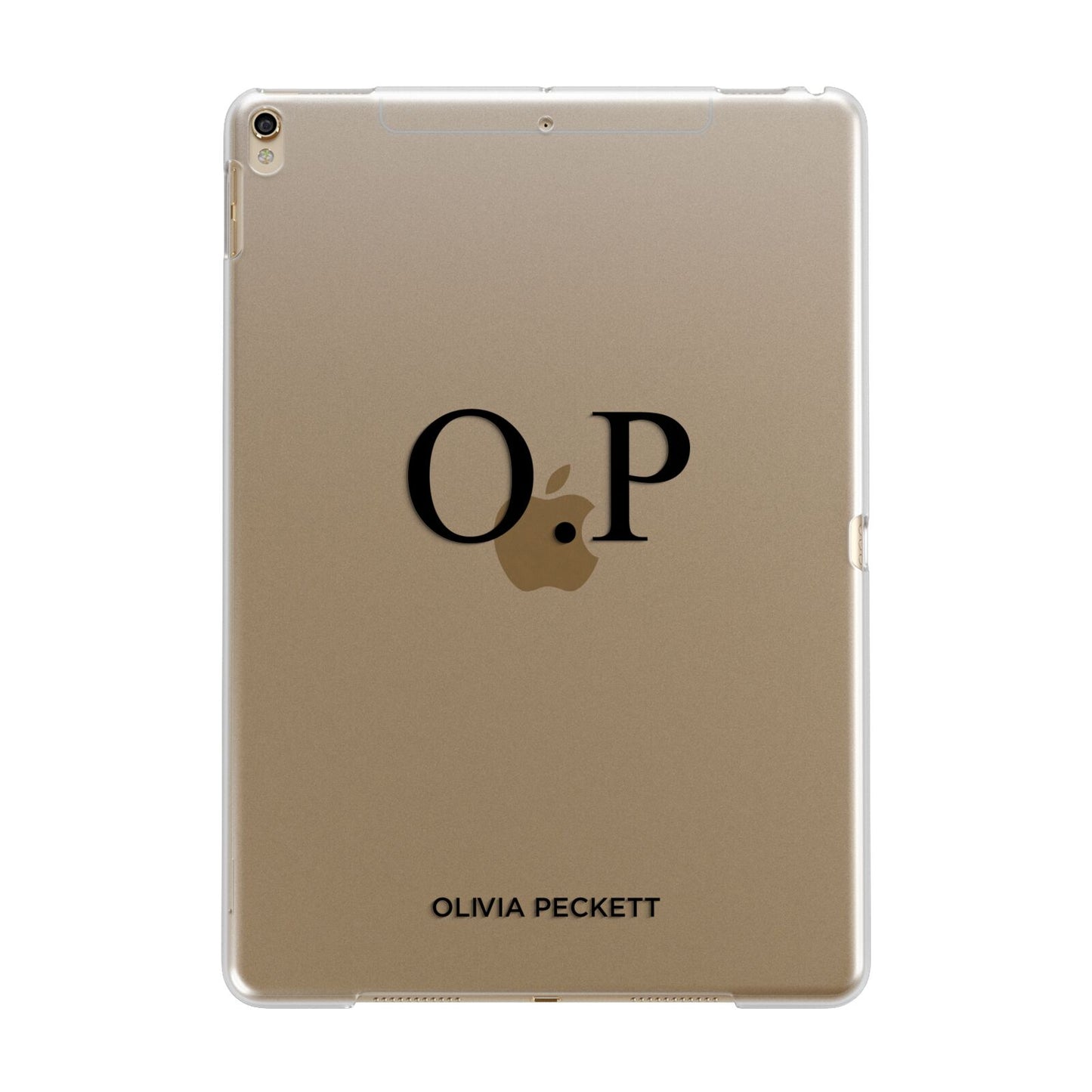 Custom Initials and Name Apple iPad Gold Case