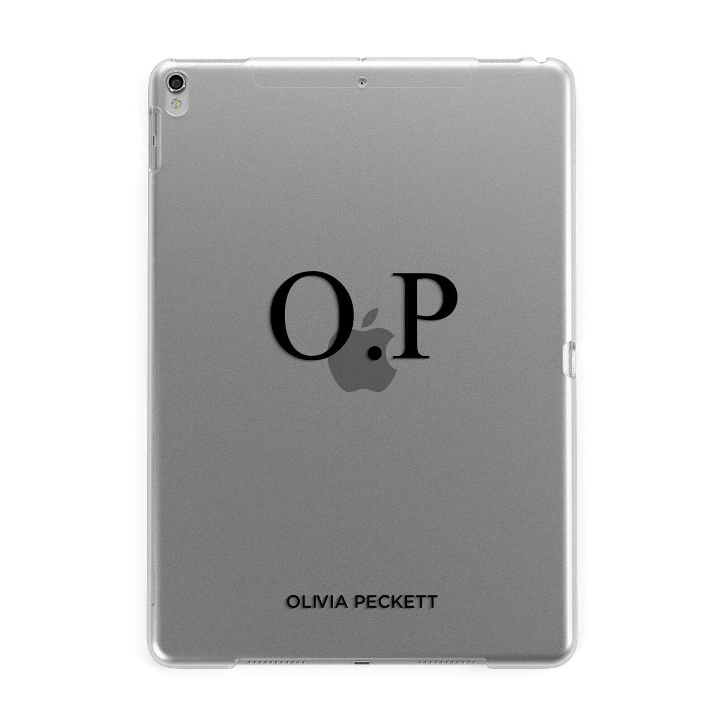 Custom Initials and Name Apple iPad Silver Case