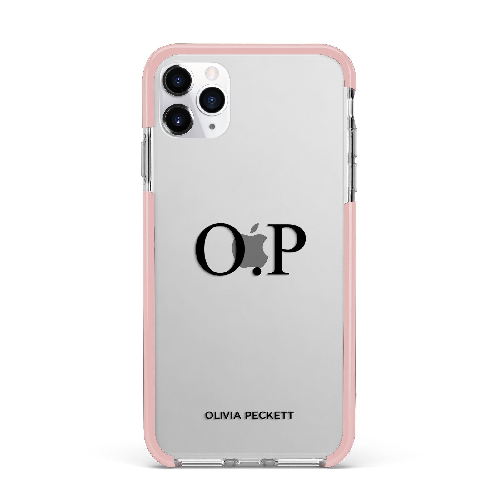 Custom Initials and Name iPhone 11 Pro Max Impact Pink Edge Case