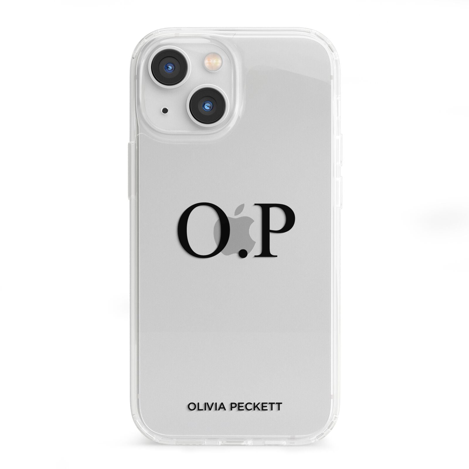 Custom Initials and Name iPhone 13 Mini Clear Bumper Case