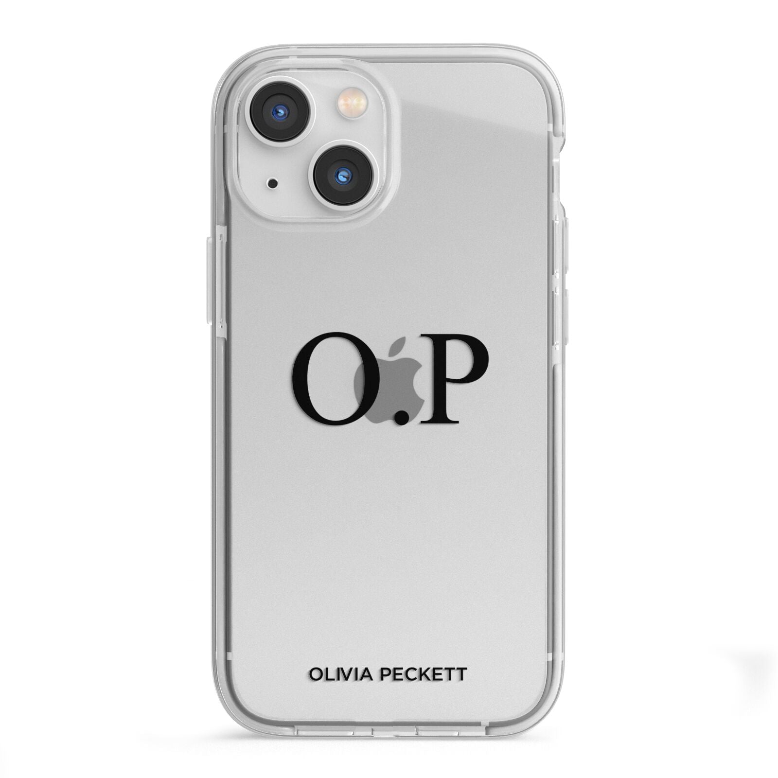 Custom Initials and Name iPhone 13 Mini TPU Impact Case with White Edges