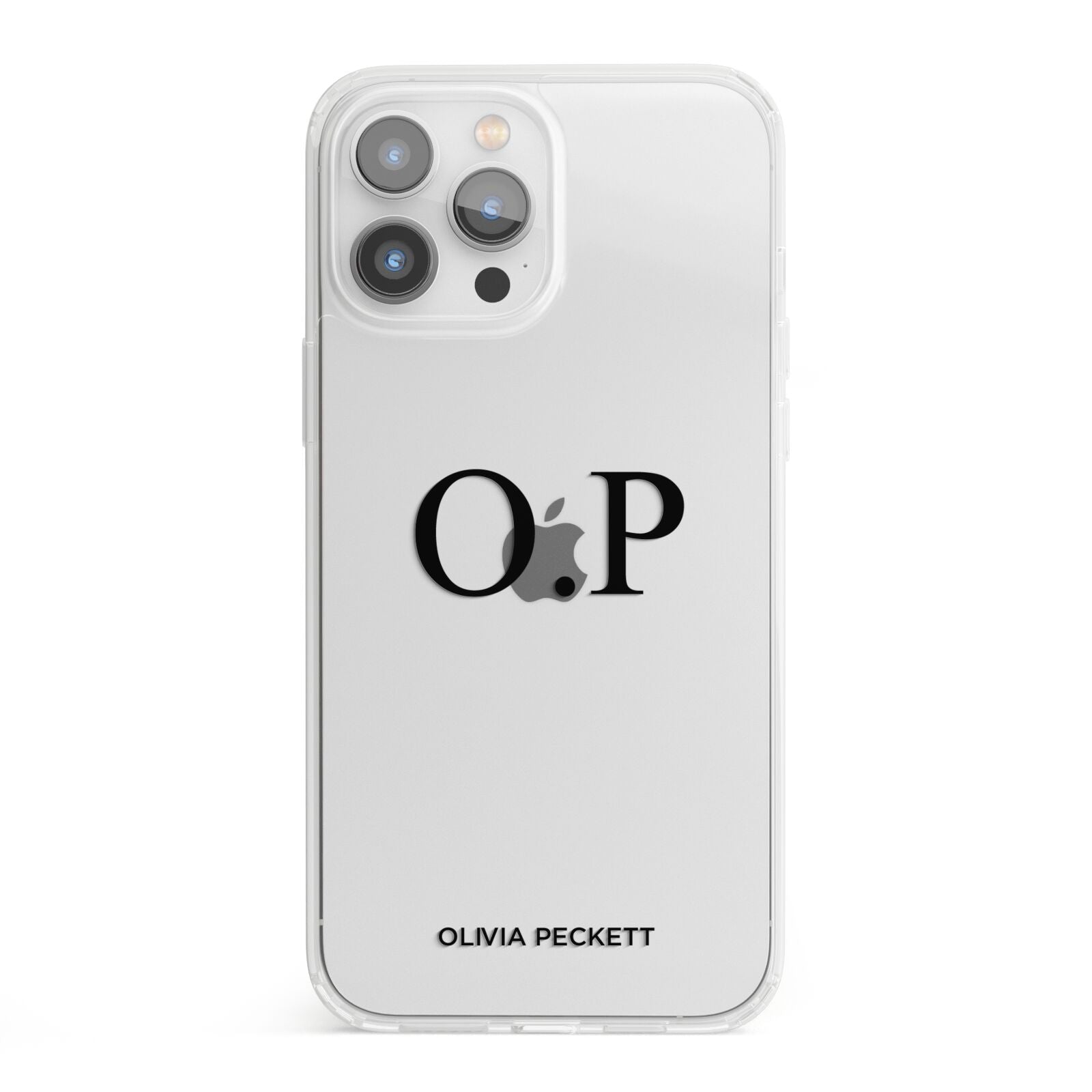 Custom Initials and Name iPhone 13 Pro Max Clear Bumper Case