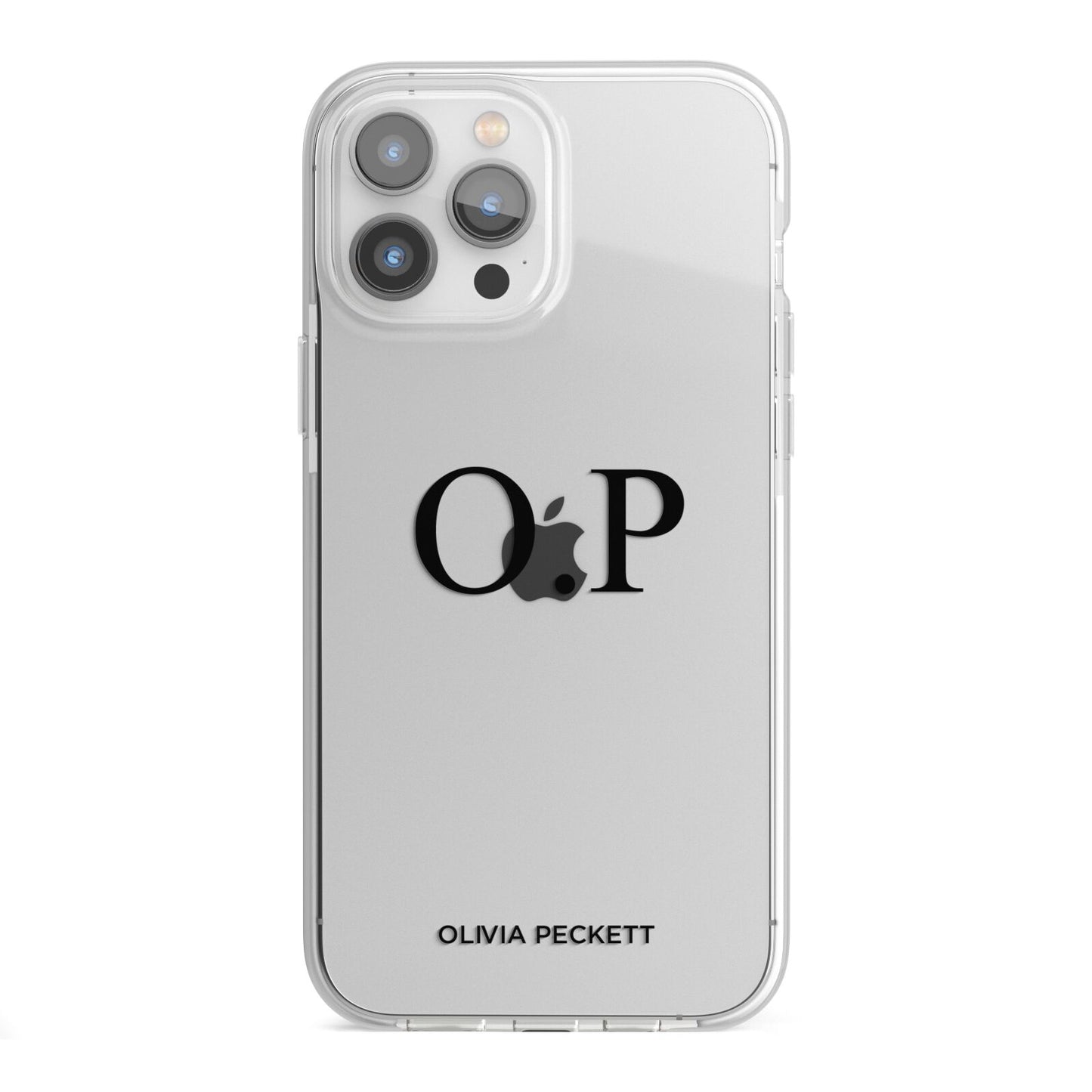 Custom Initials and Name iPhone 13 Pro Max TPU Impact Case with White Edges