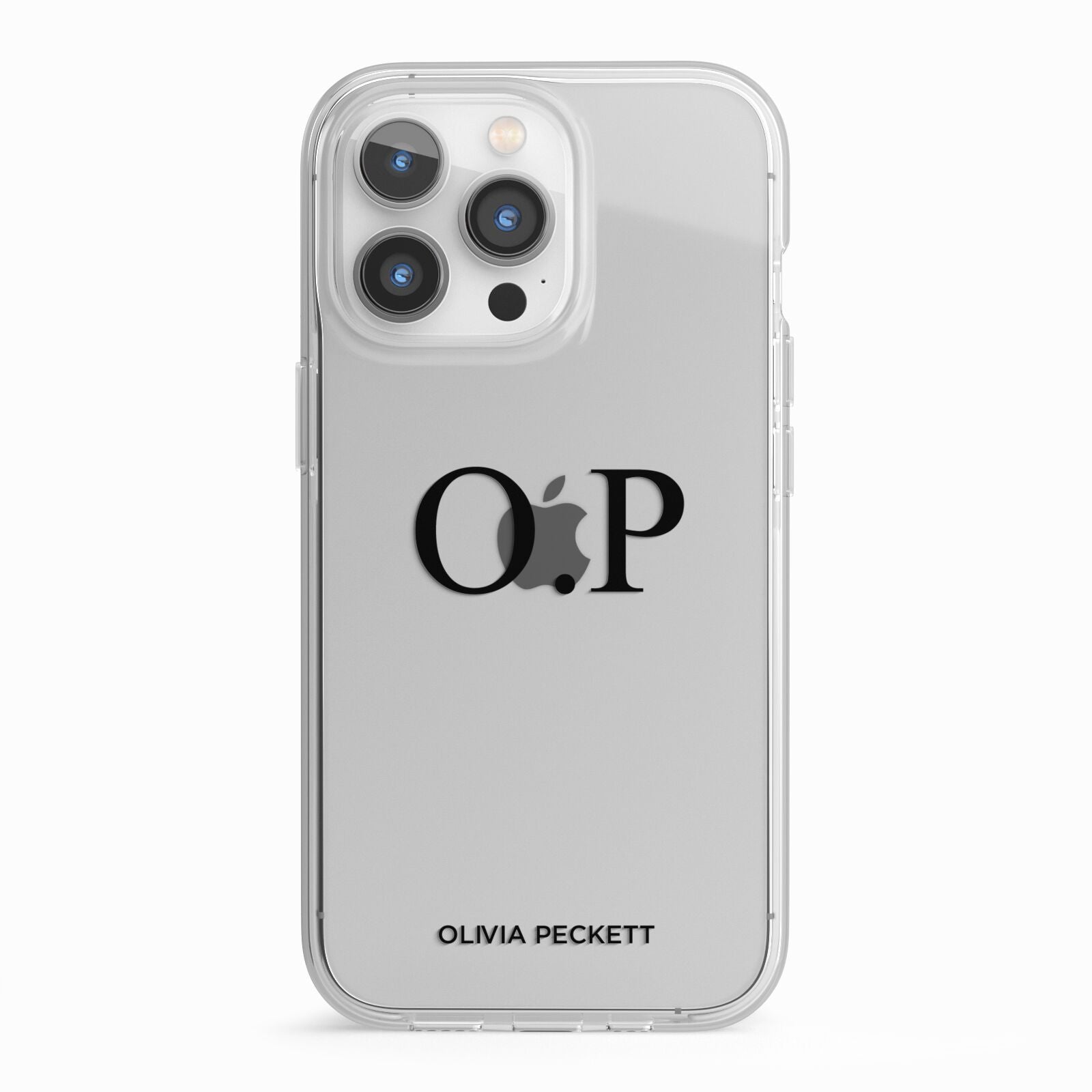 Custom Initials and Name iPhone 13 Pro TPU Impact Case with White Edges