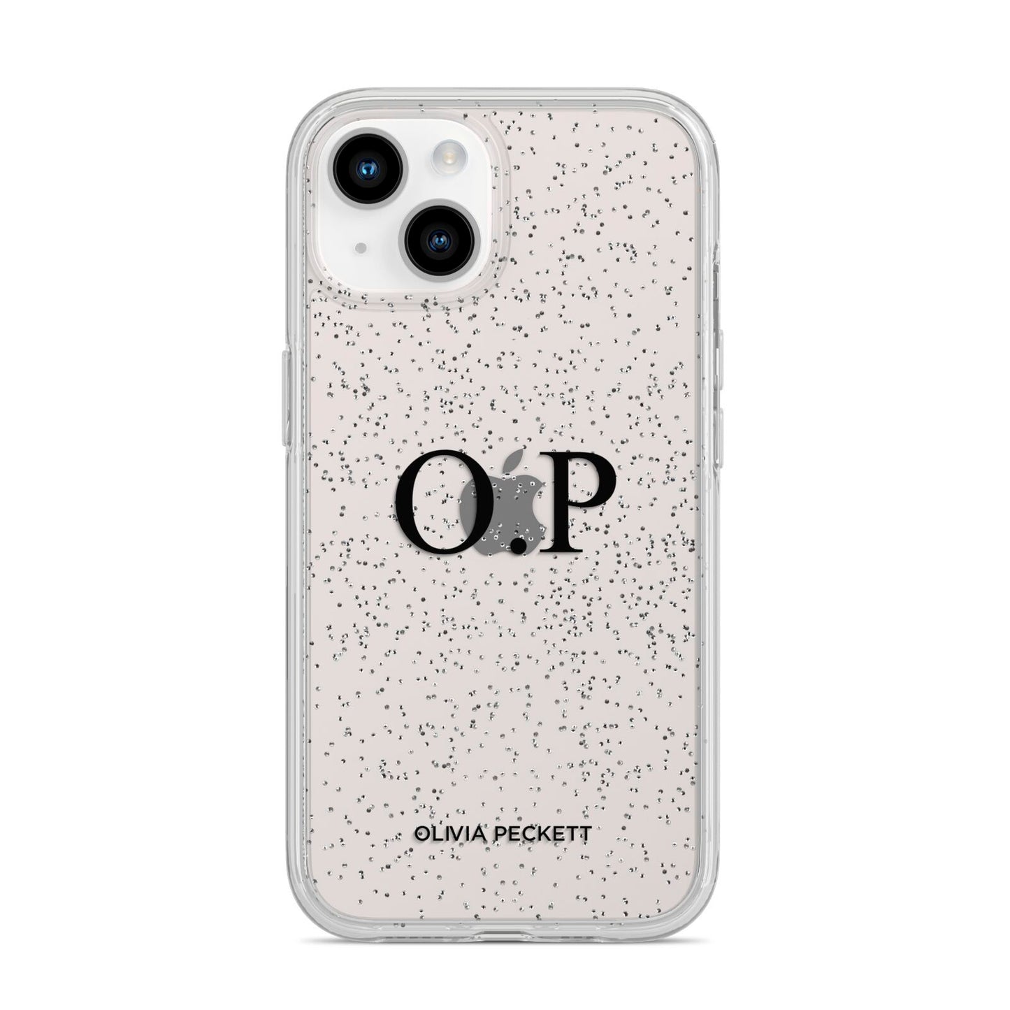 Custom Initials and Name iPhone 14 Glitter Tough Case Starlight