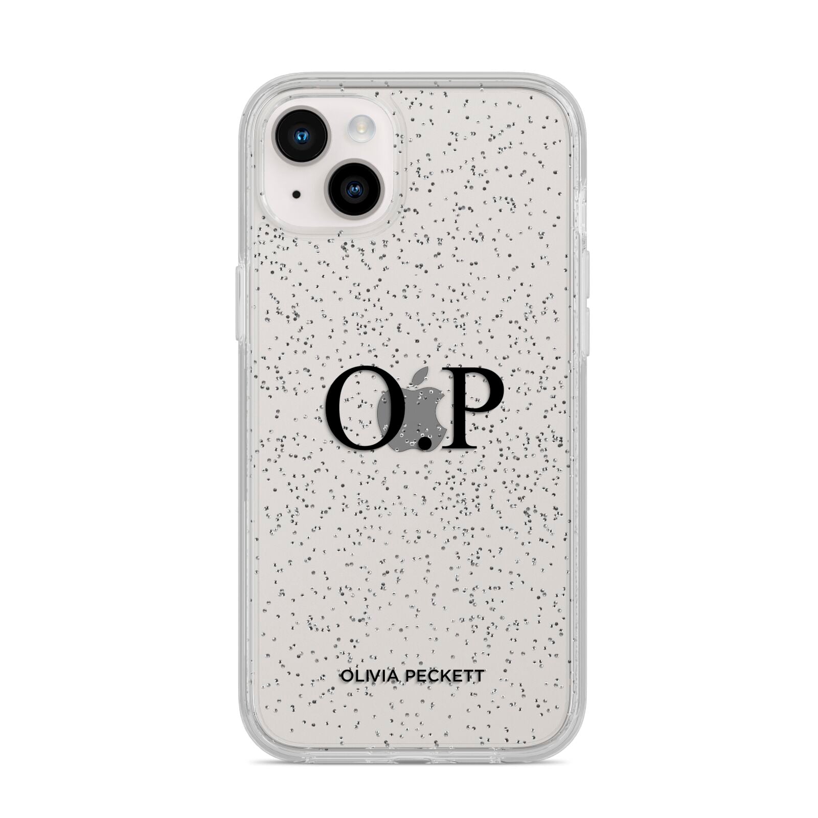 Custom Initials and Name iPhone 14 Plus Glitter Tough Case Starlight