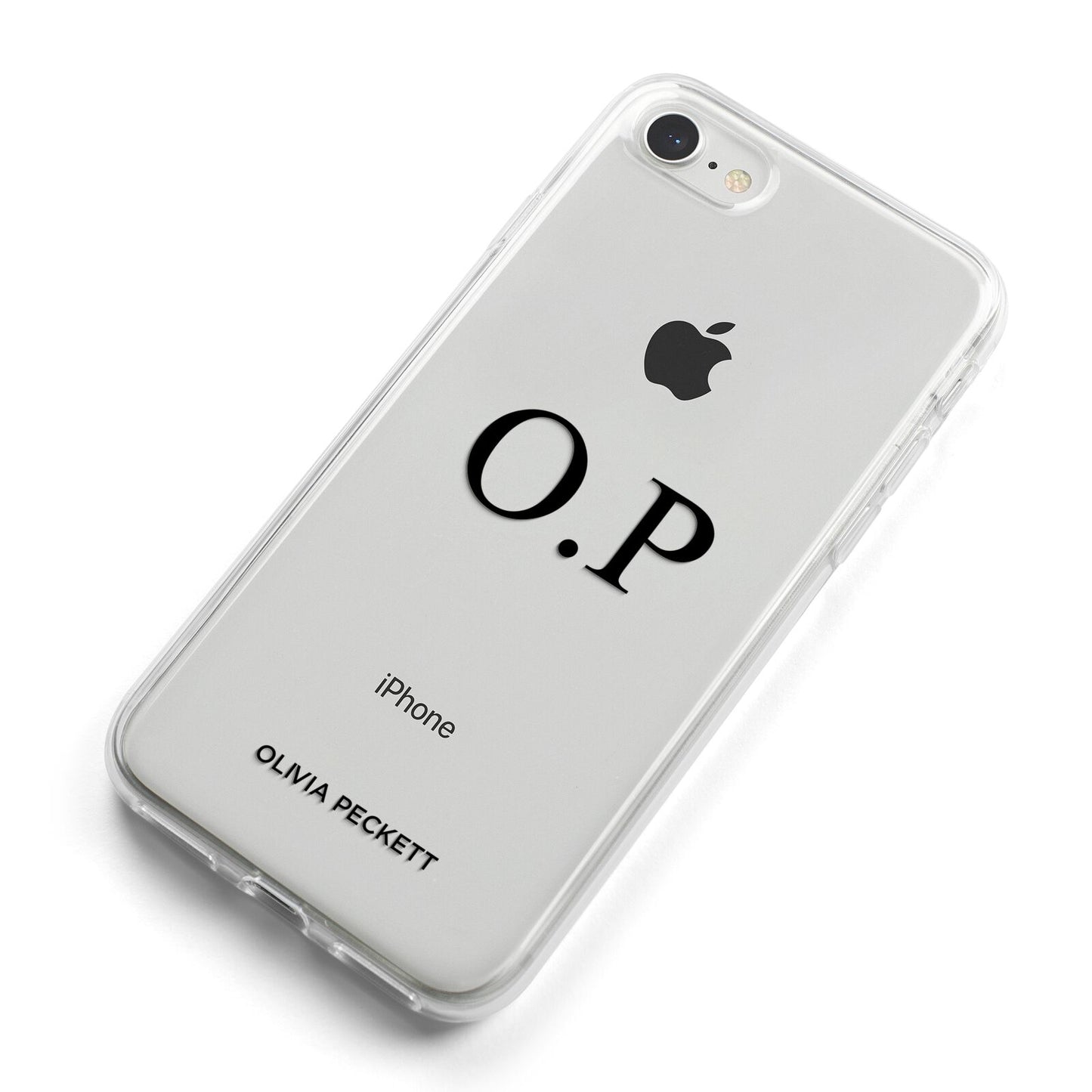 Custom Initials and Name iPhone 8 Bumper Case on Silver iPhone Alternative Image