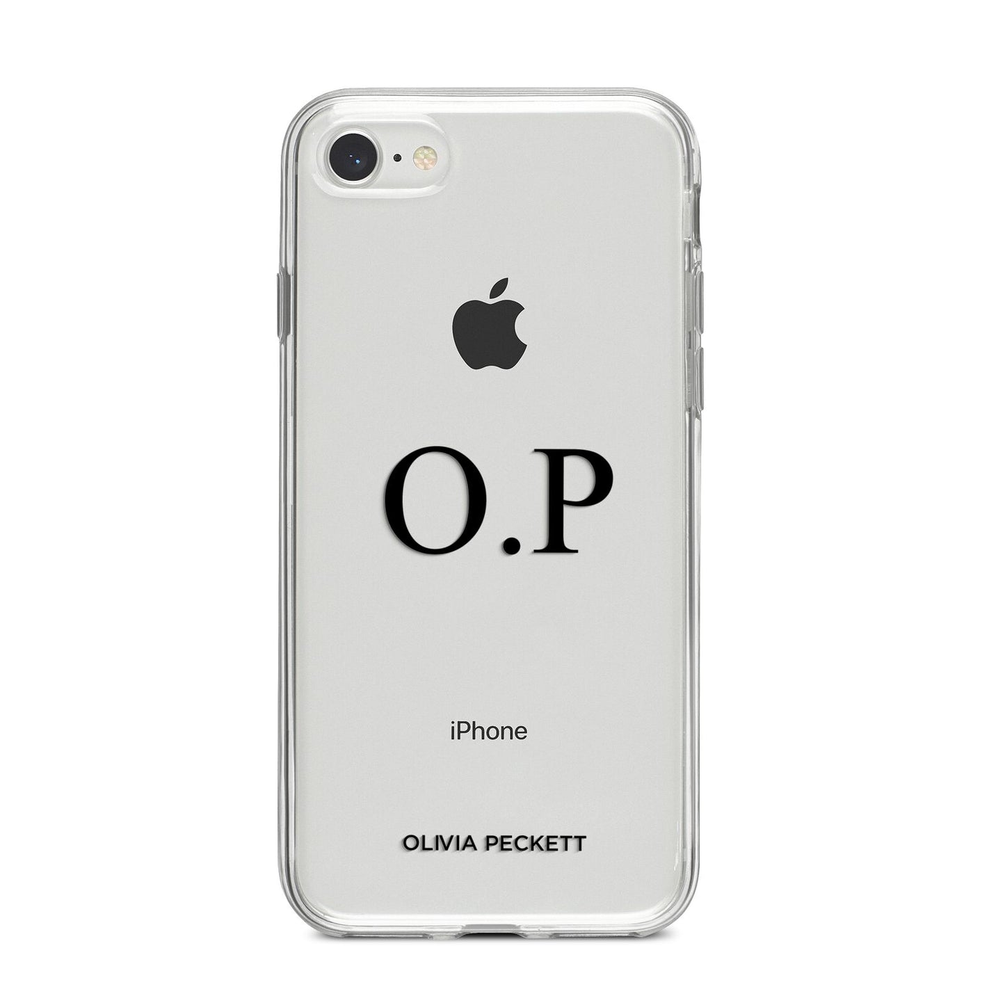 Custom Initials and Name iPhone 8 Bumper Case on Silver iPhone