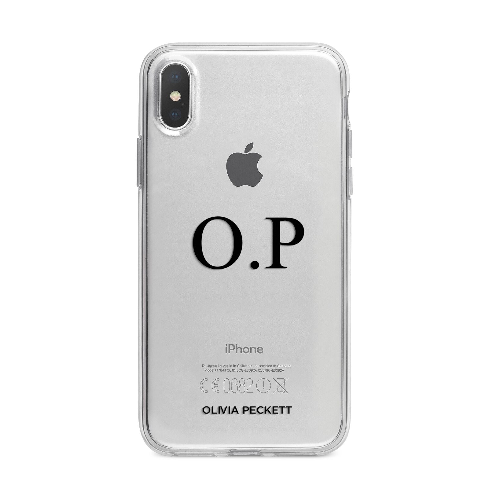 Custom Initials and Name iPhone X Bumper Case on Silver iPhone Alternative Image 1