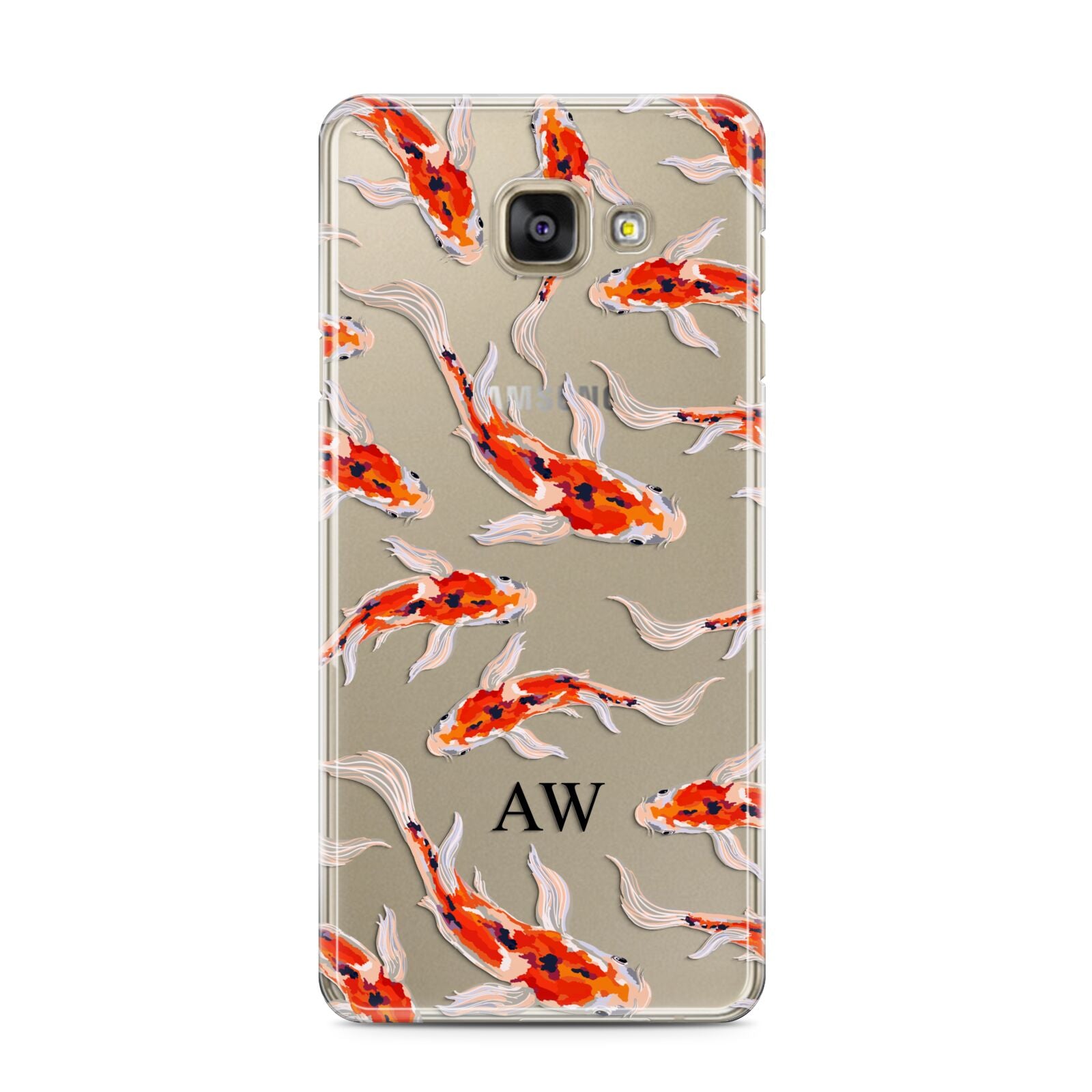 Custom Koi Fish Samsung Galaxy A3 2016 Case on gold phone