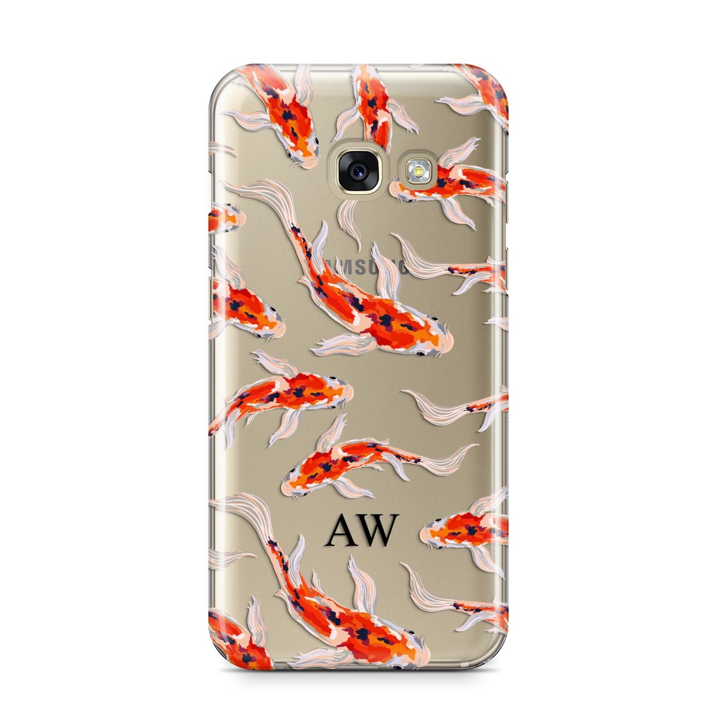 Custom Koi Fish Samsung Galaxy A3 2017 Case on gold phone