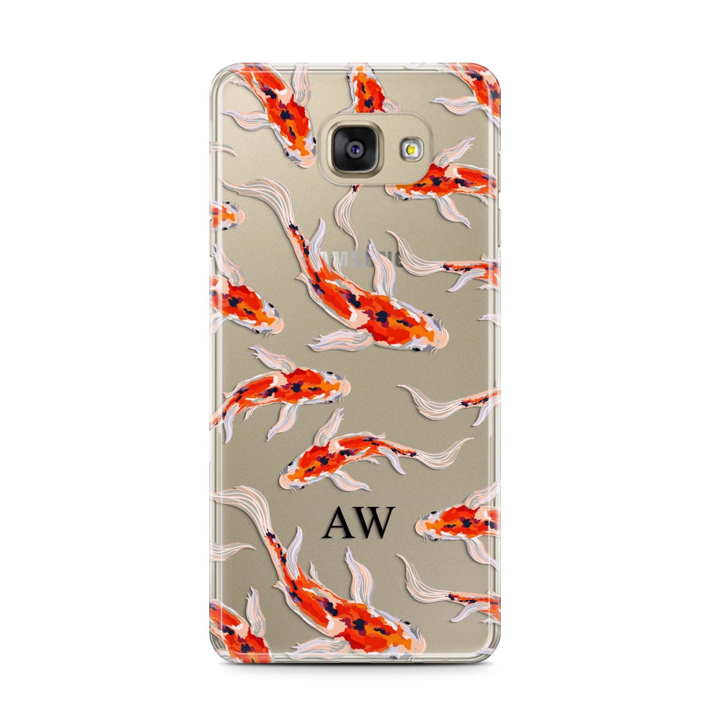 Custom Koi Fish Samsung Galaxy A7 2016 Case on gold phone