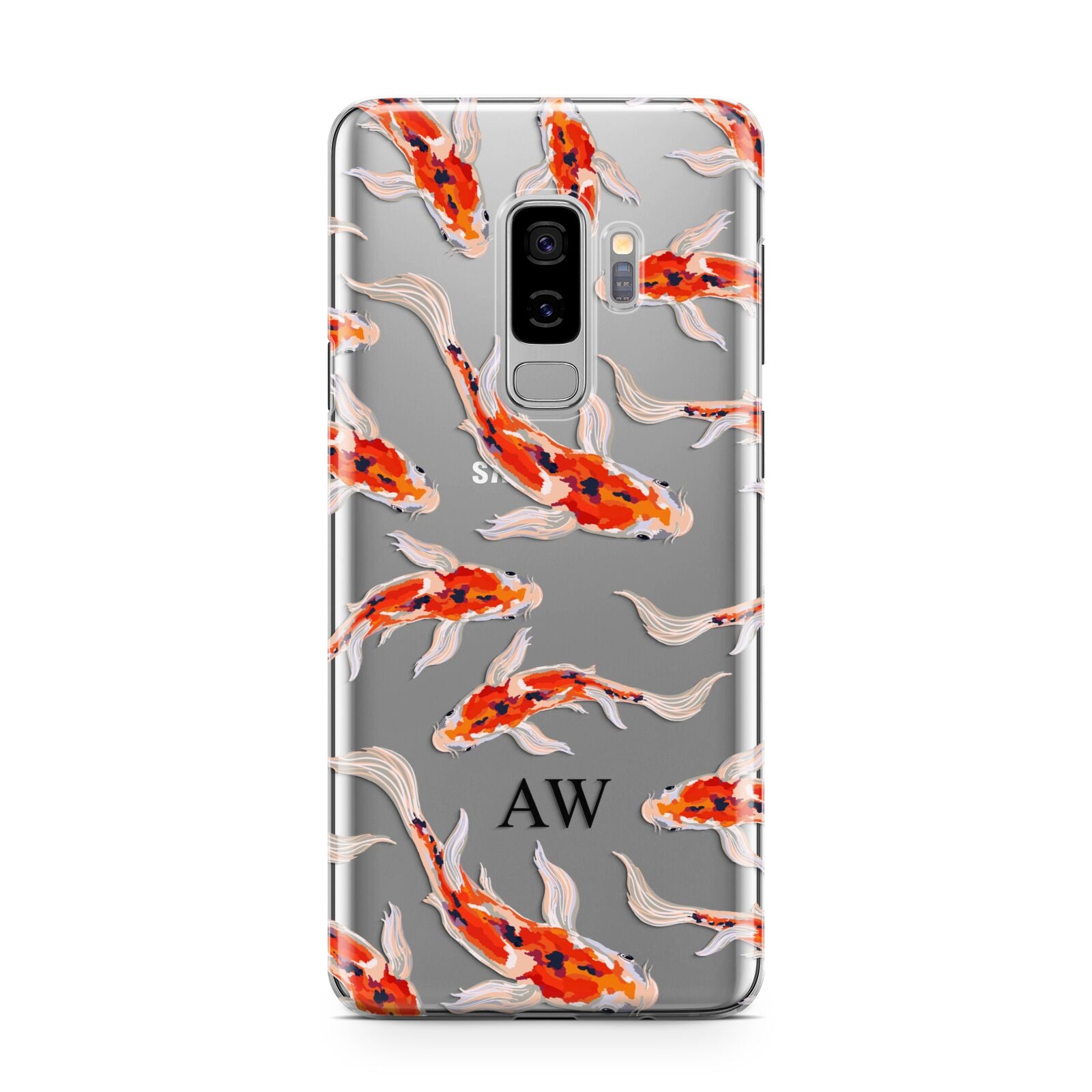 Custom Koi Fish Samsung Galaxy S9 Plus Case on Silver phone