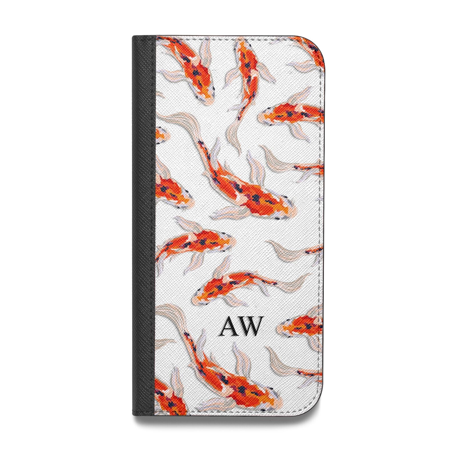 Custom Koi Fish Vegan Leather Flip iPhone Case