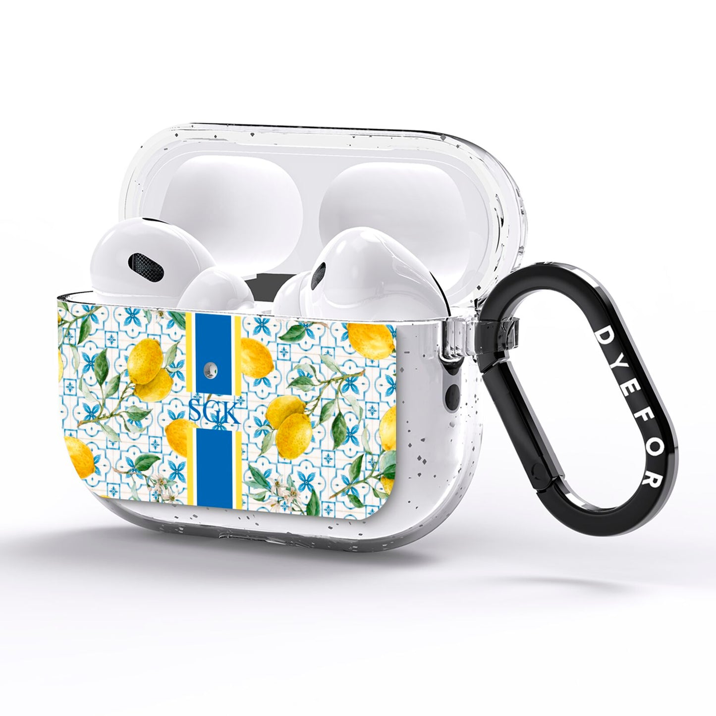 Custom Lemon AirPods Pro Glitter Case Side Image