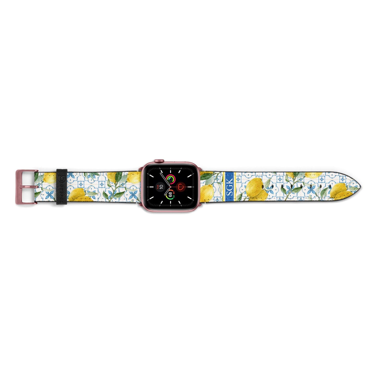 Custom Lemon Apple Watch Strap Landscape Image Rose Gold Hardware