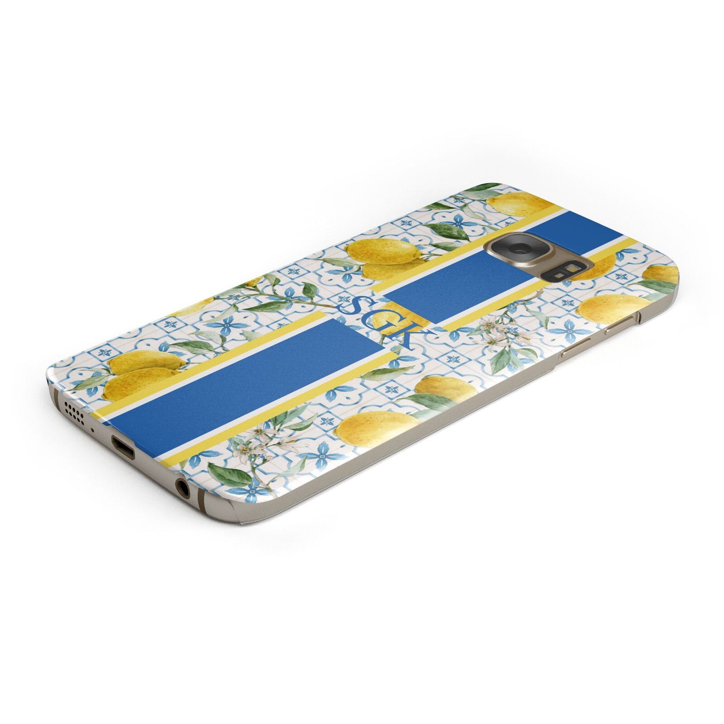 Custom Lemon Protective Samsung Galaxy Case Angled Image